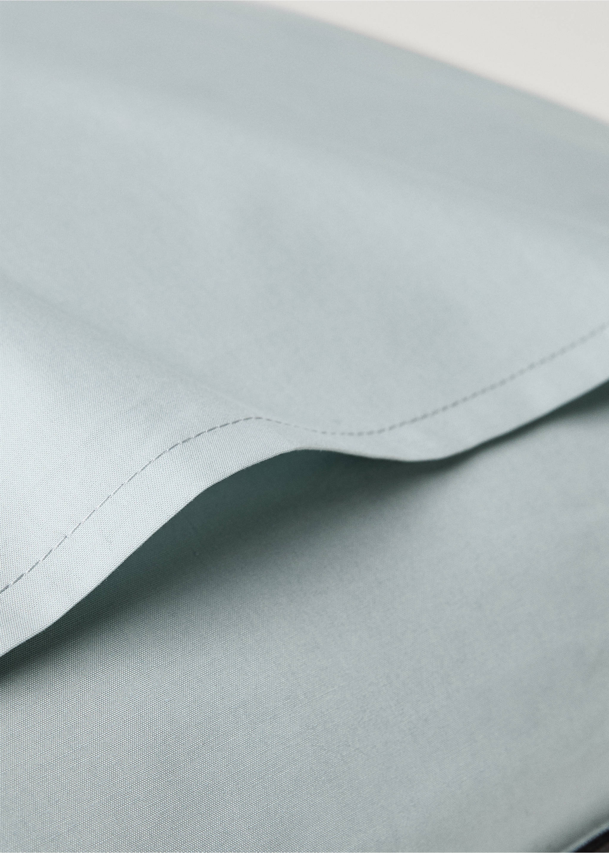 Two cotton percale reversible pillowcases 50x75 cm - Details of the article 3, Green. Ref: 87012956-00.