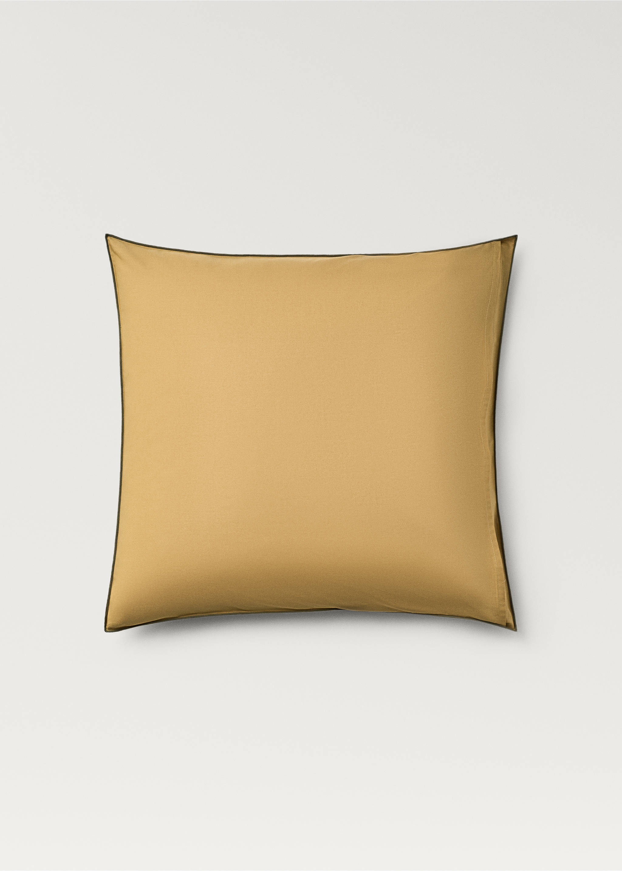 Two cotton percale reversible pillowcases 60x60 cm - Details of the article 1, Caramel. Ref: 87012957-00.