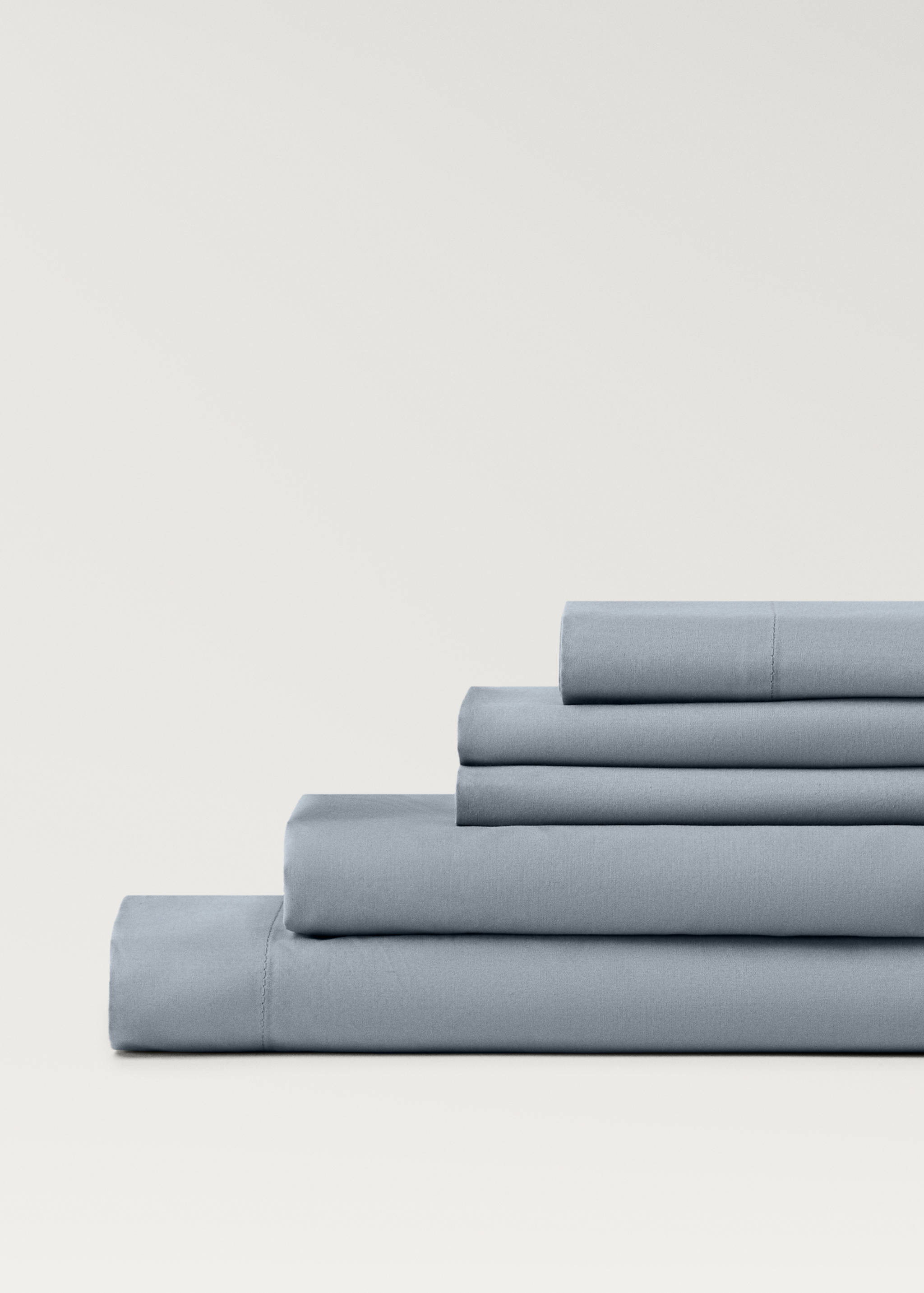 Percale cotton flat sheet Superking bed - Details of the article 1