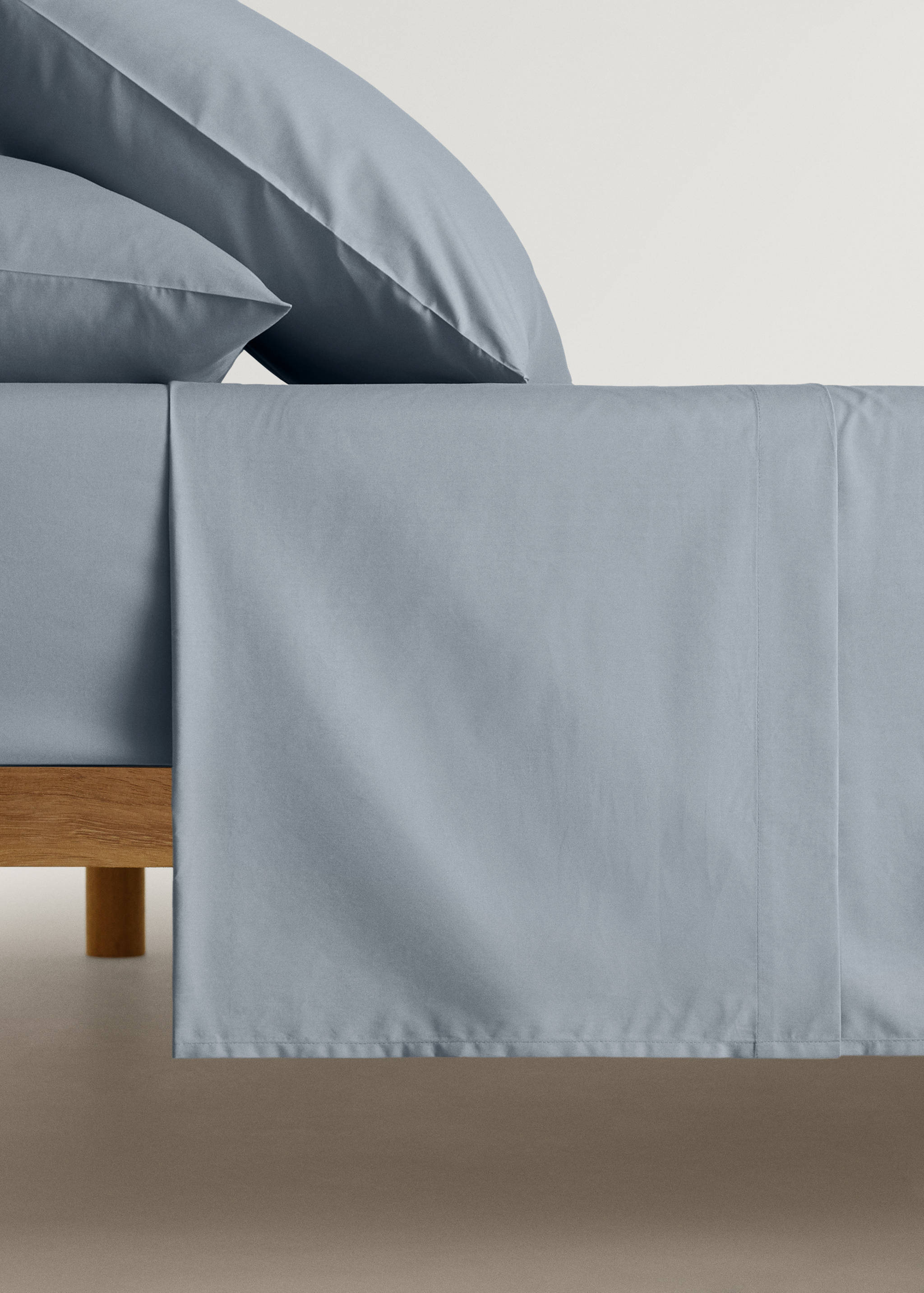 Percale cotton flat sheet Superking bed - Article without model