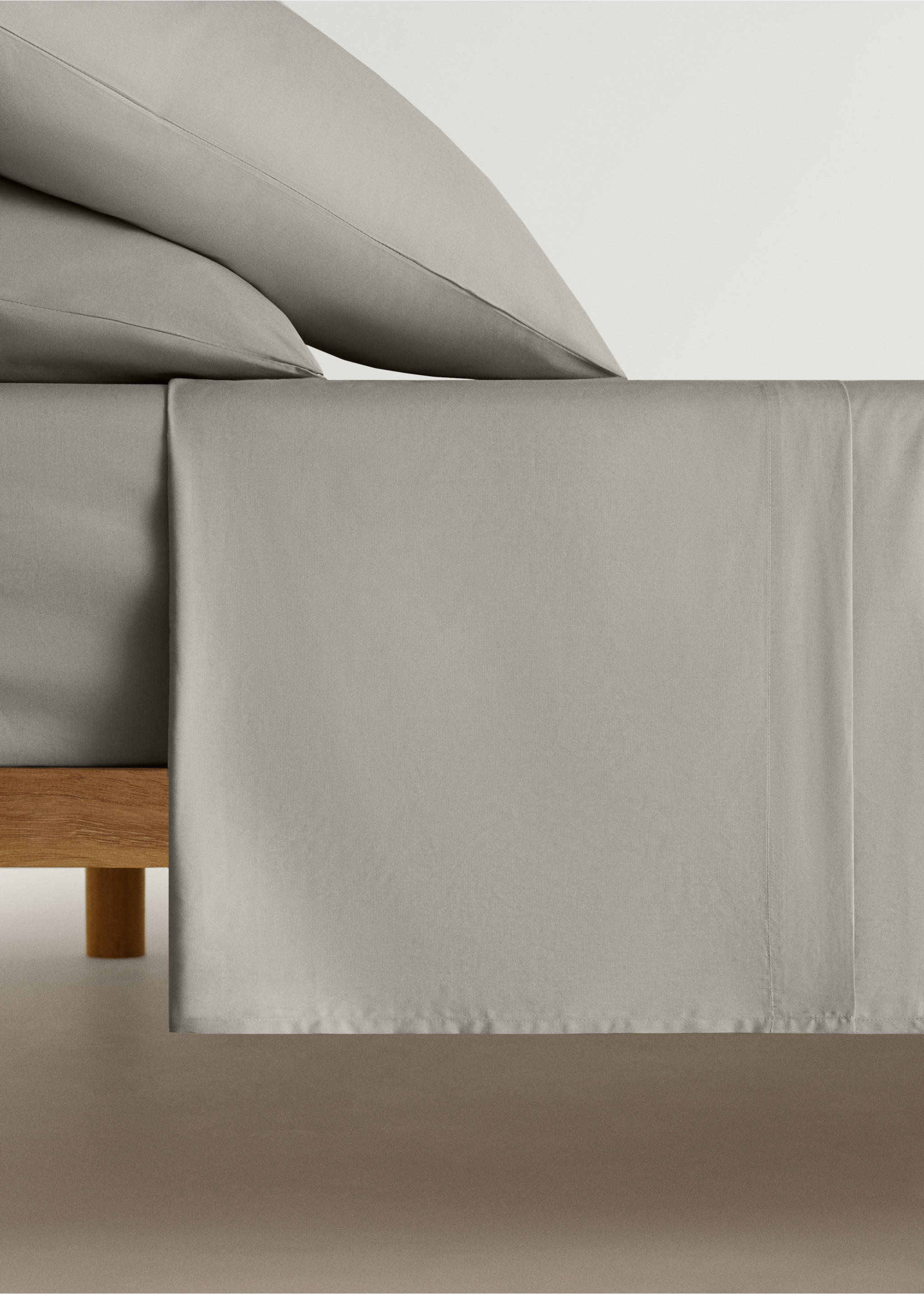 Percale cotton flat sheet Superking bed - Article without model, Forest Green. Ref: 87012972-00.
