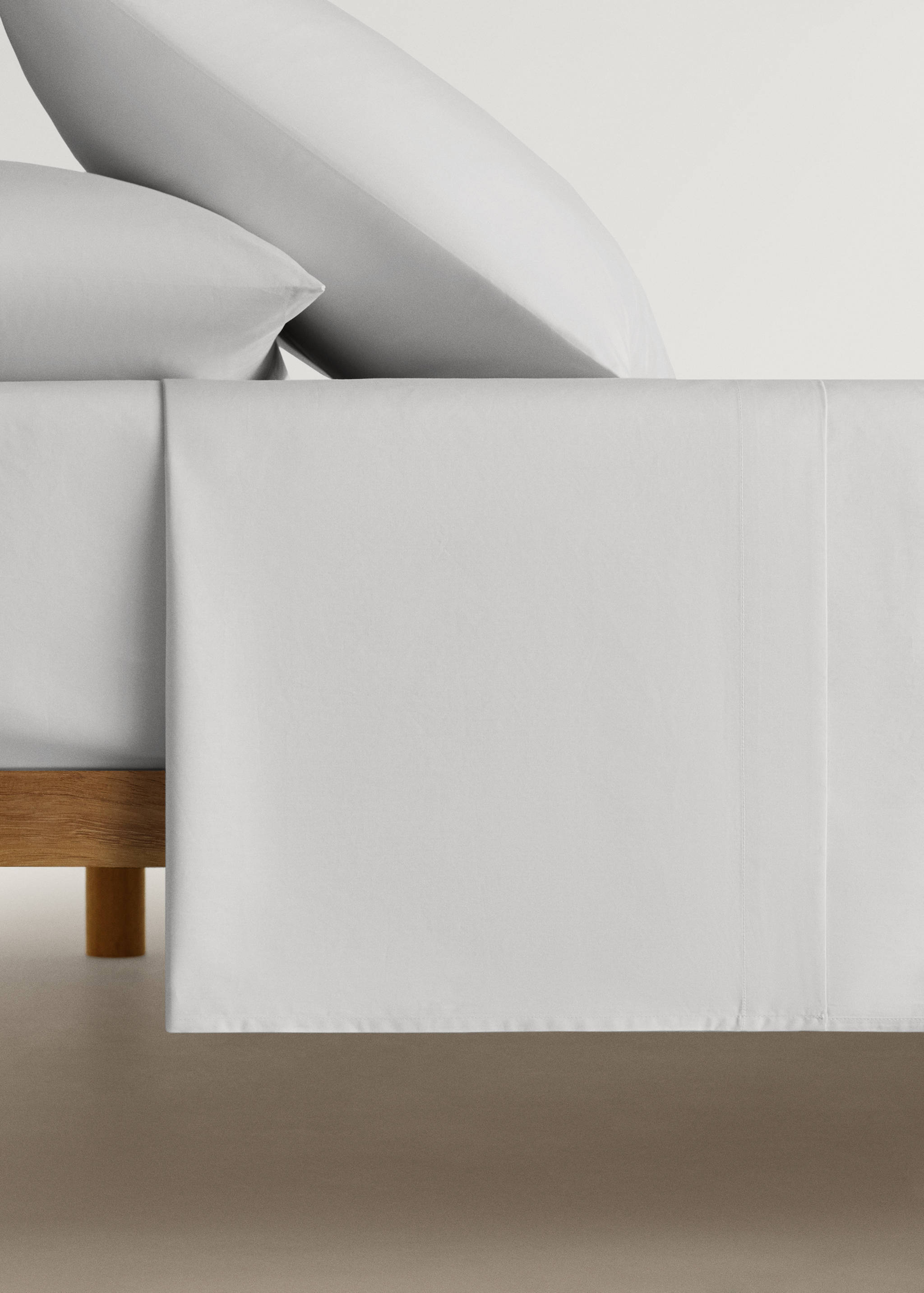 Percale cotton flat sheet Superking bed - Article without model