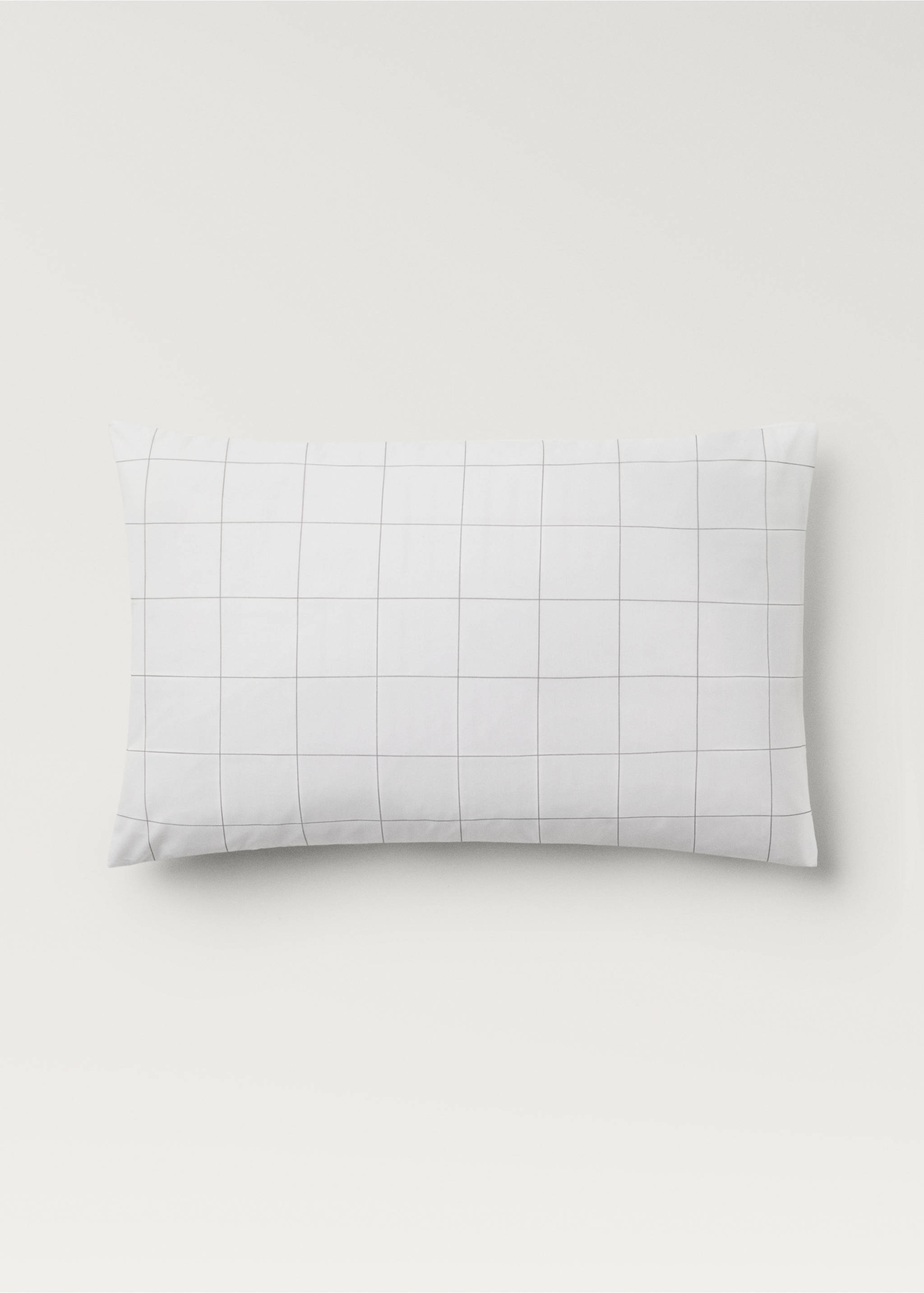 Two cotton percale two-tone check pillowcases 50x75 cm - Article without model, Medium Brown. Ref: 87012981-00.