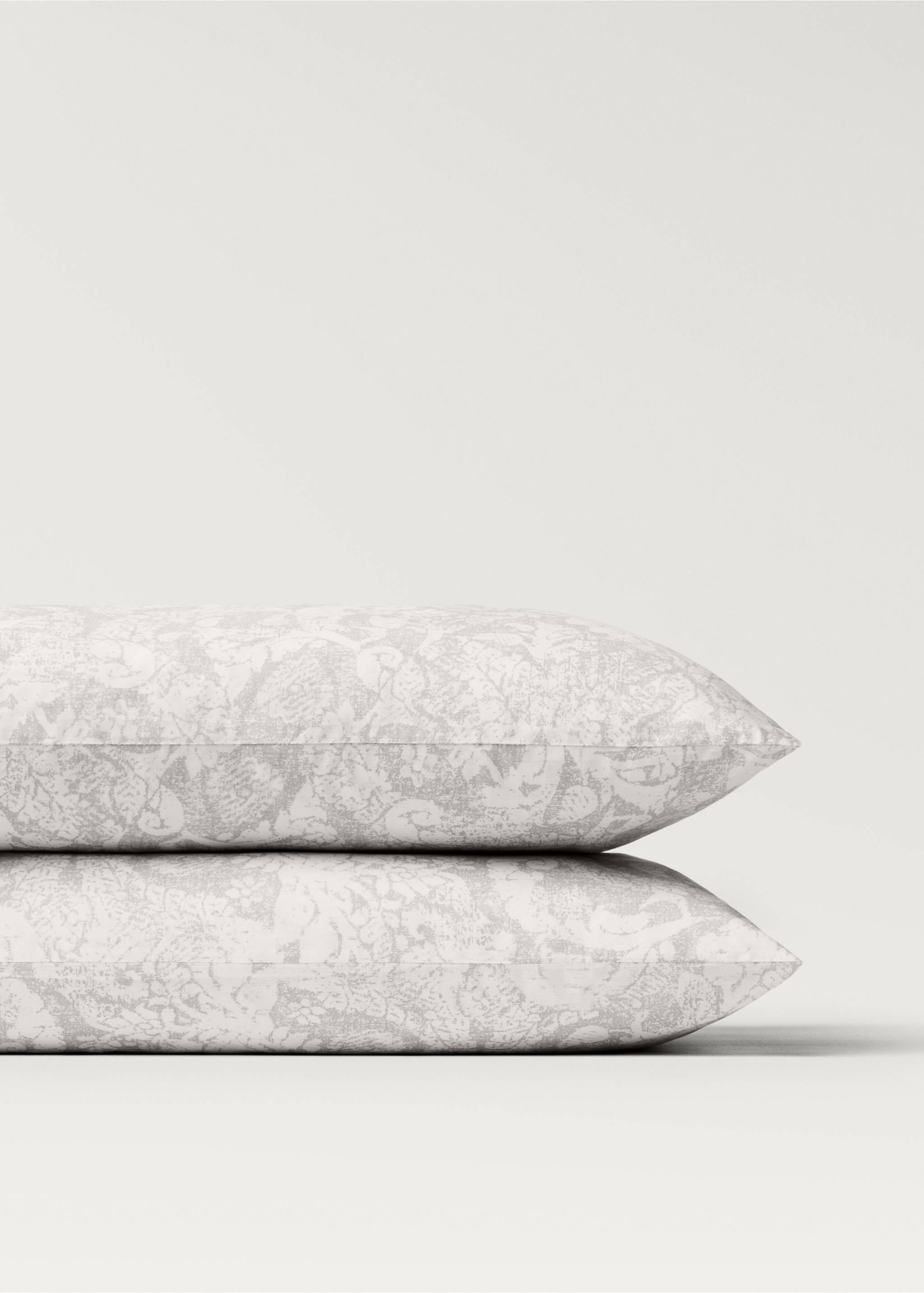 Dwie poszewki na poduszkę z bawełny z nadrukiem paisley 50 x 75 cm - Szczegóły artykułu 3, Jasny / Pastelowy Szary. Ref: 87012984-00.