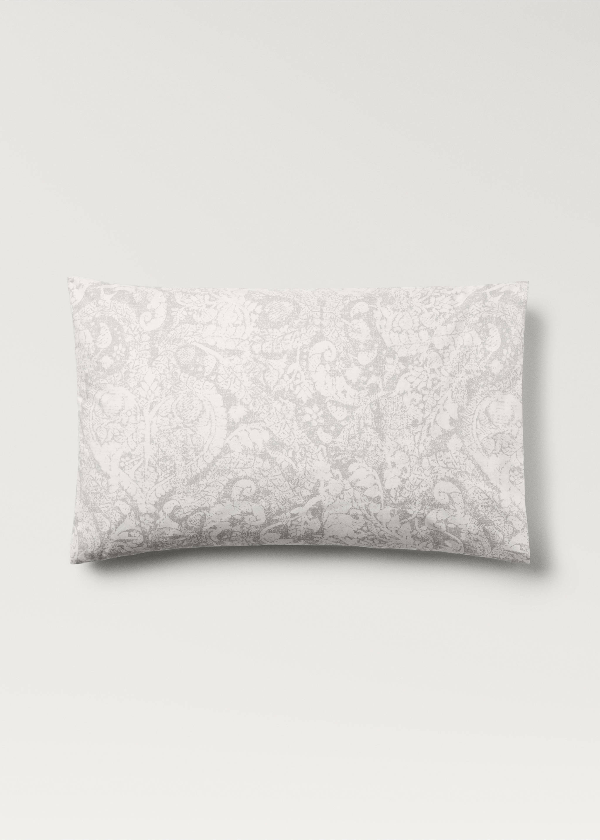 Two cotton paisley print pillowcases 50x75 cm - Article without model, Light/Pastel Grey. Ref: 87012984-00.