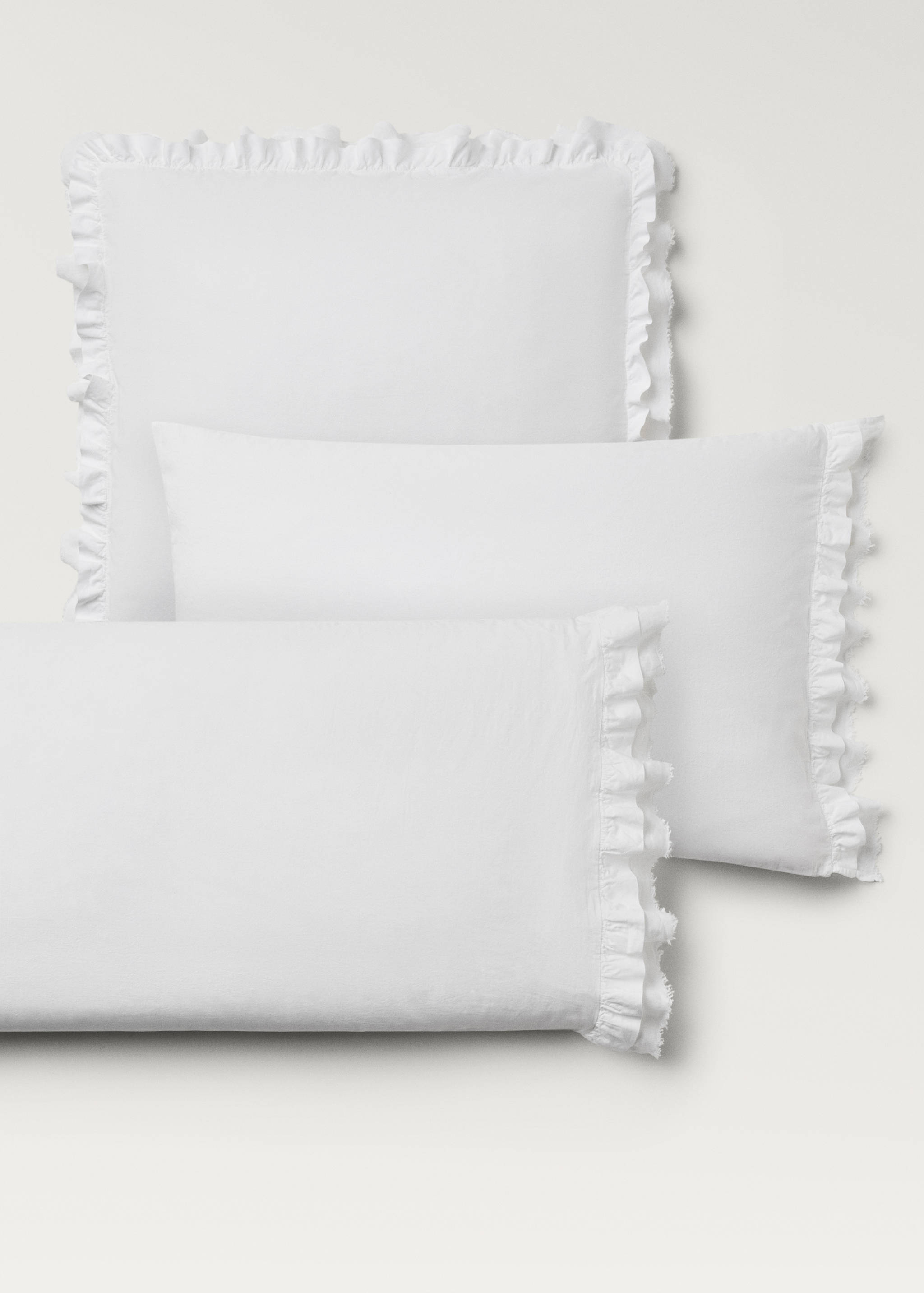 Funda almohada algodón lavado volante lino 45x110 cm - Detalle del artículo 3