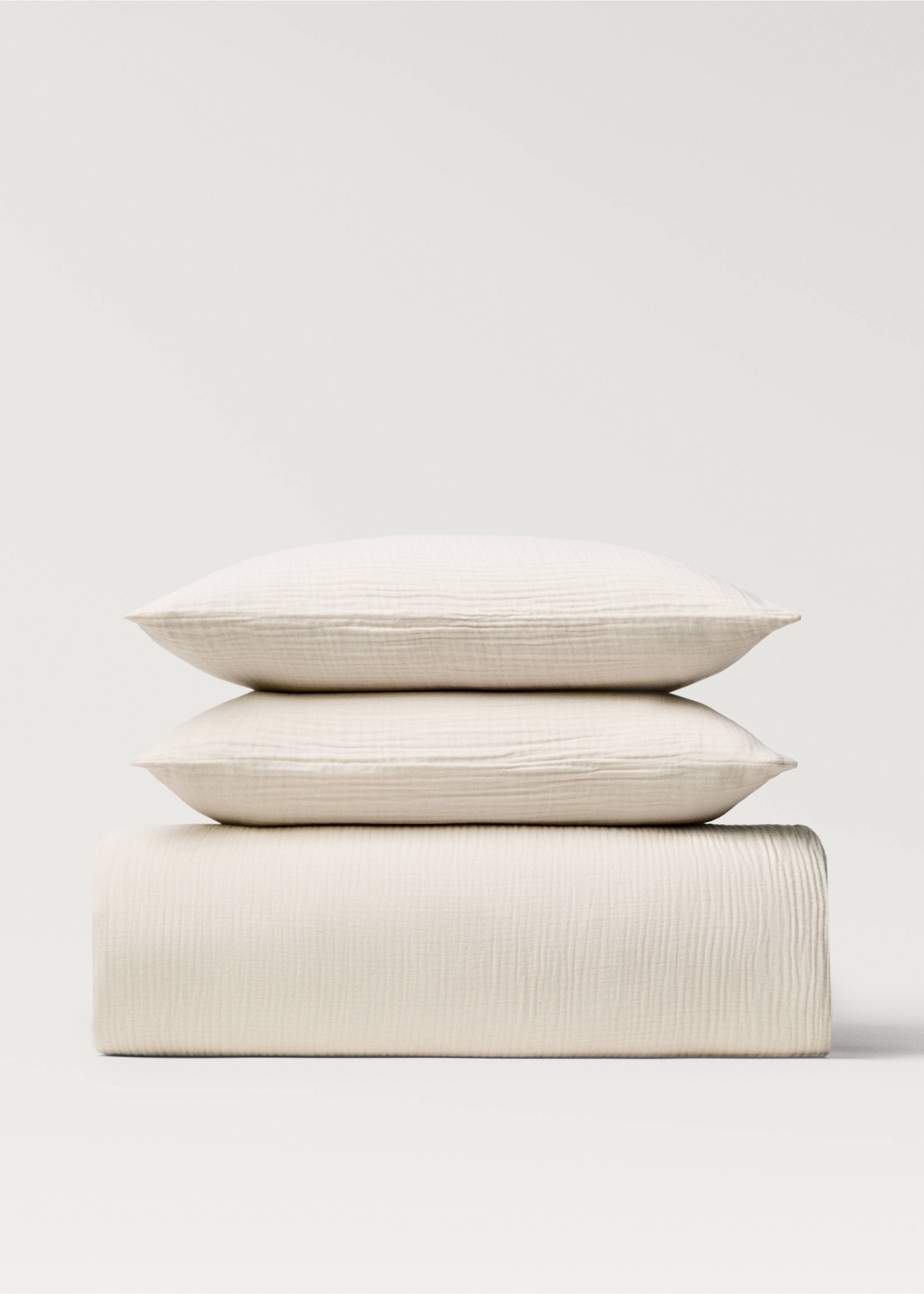 Cotton gauze duvet cover Queen bed - Article without model, Light/Pastel Grey. Ref: 87013004-00.