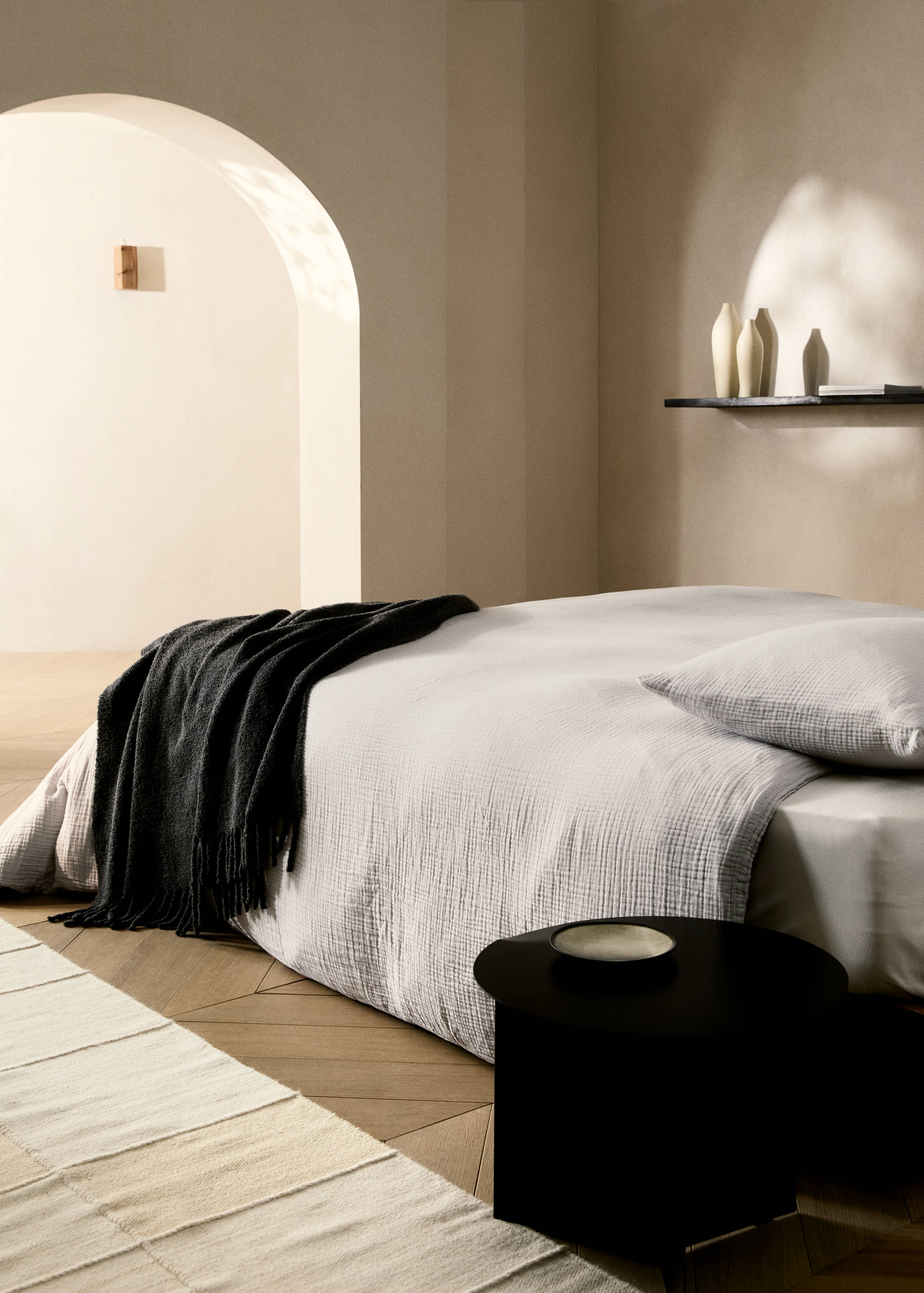 Gauze cotton duvet cover Superking bed - General plane