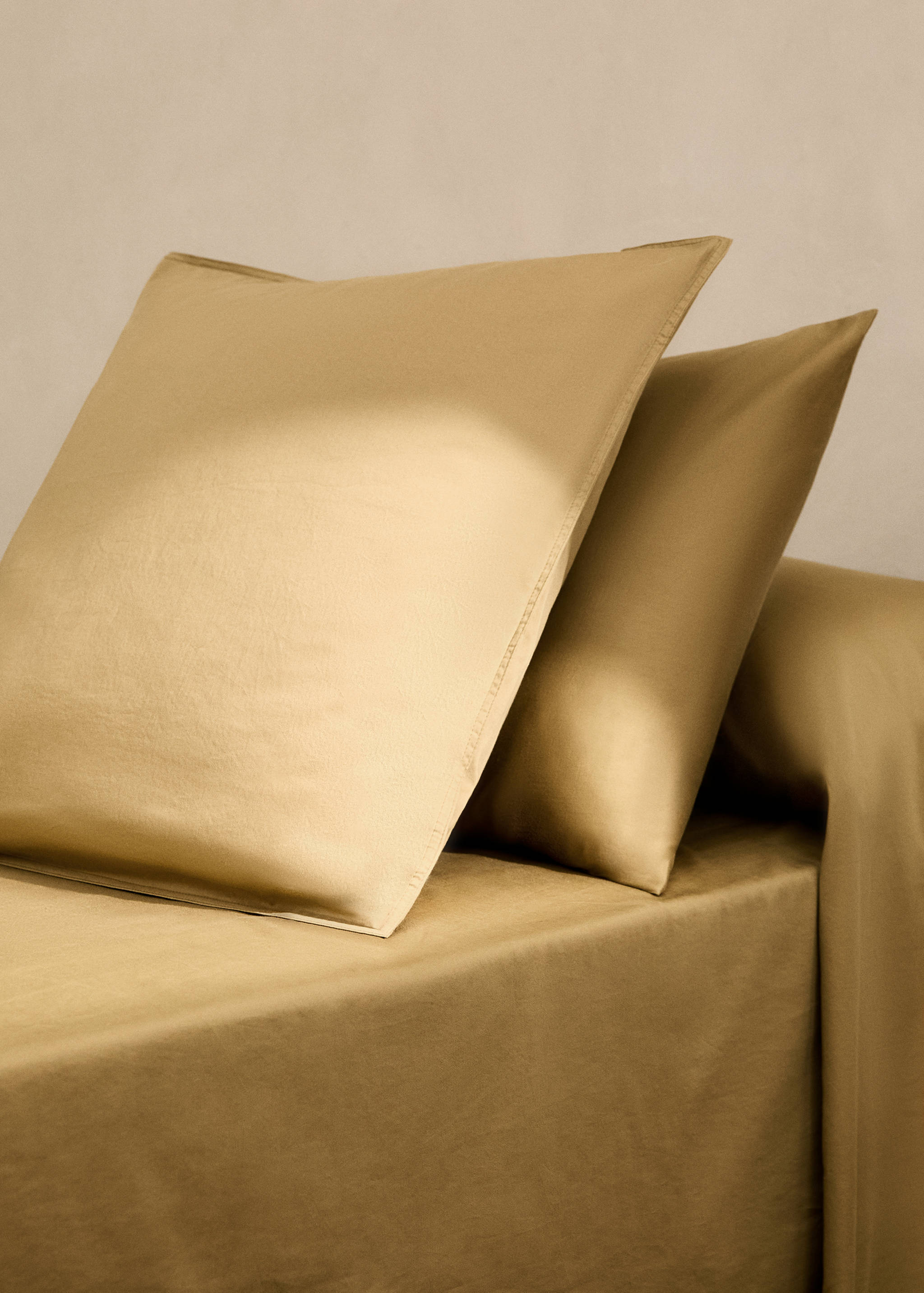 Housse d’oreiller coton satin lavé double surpiqûre 45x110 cm - Plan général