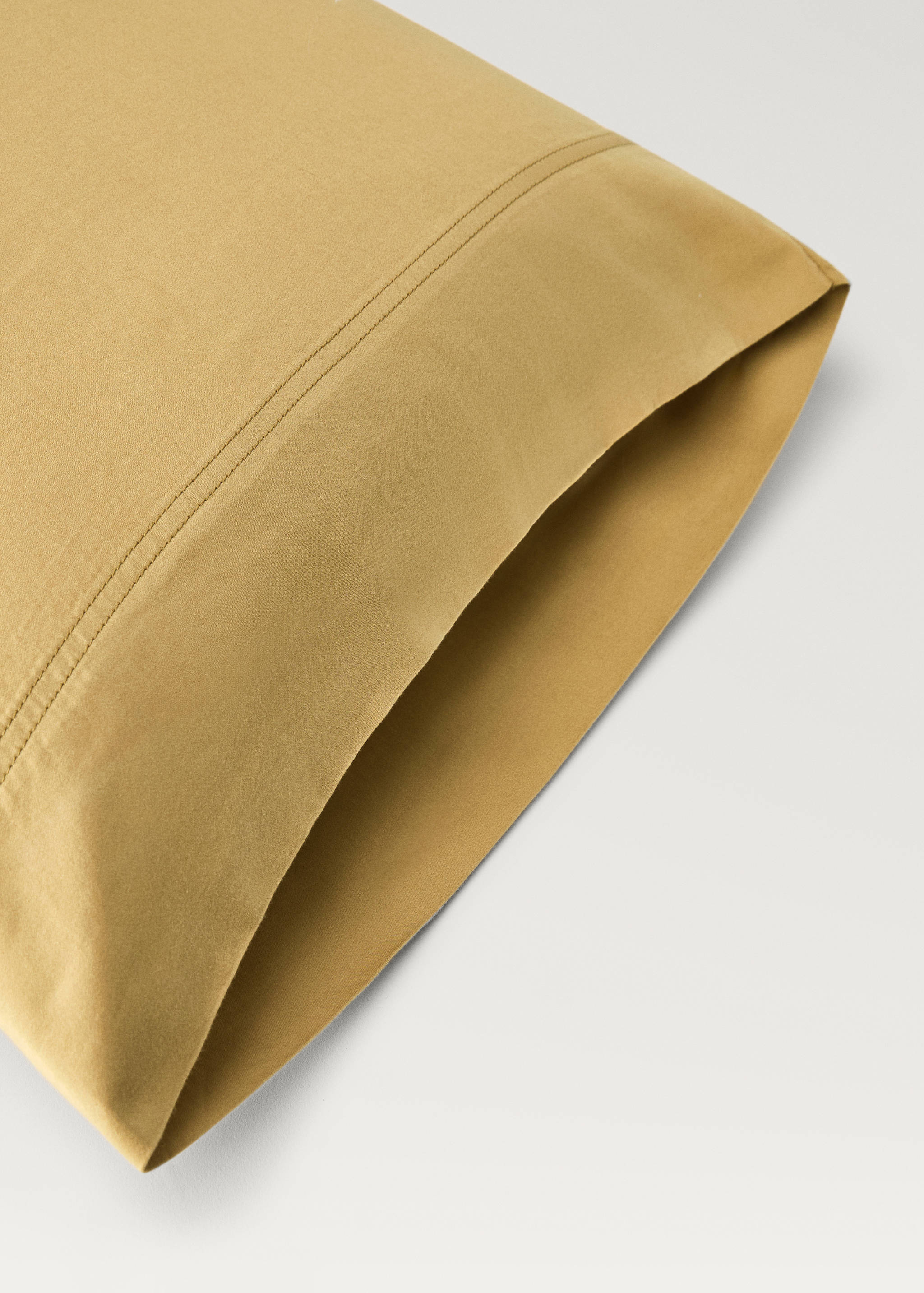 Housse d’oreiller coton satin lavé double surpiqûre 45x110 cm - Détail de l'article 2