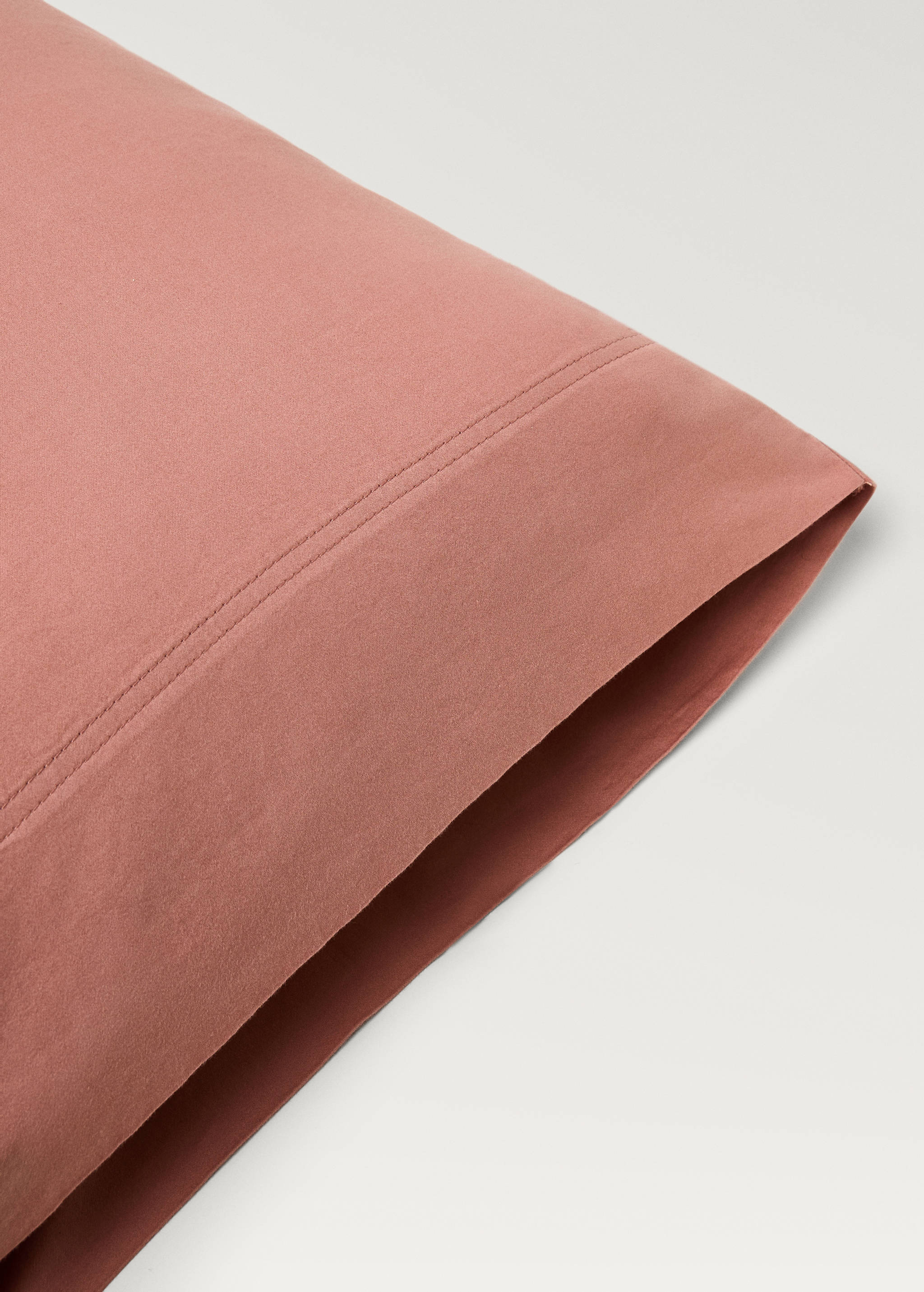 Housse d’oreiller coton satin lavé double surpiqûre 45x110 cm - Détail de l'article 2