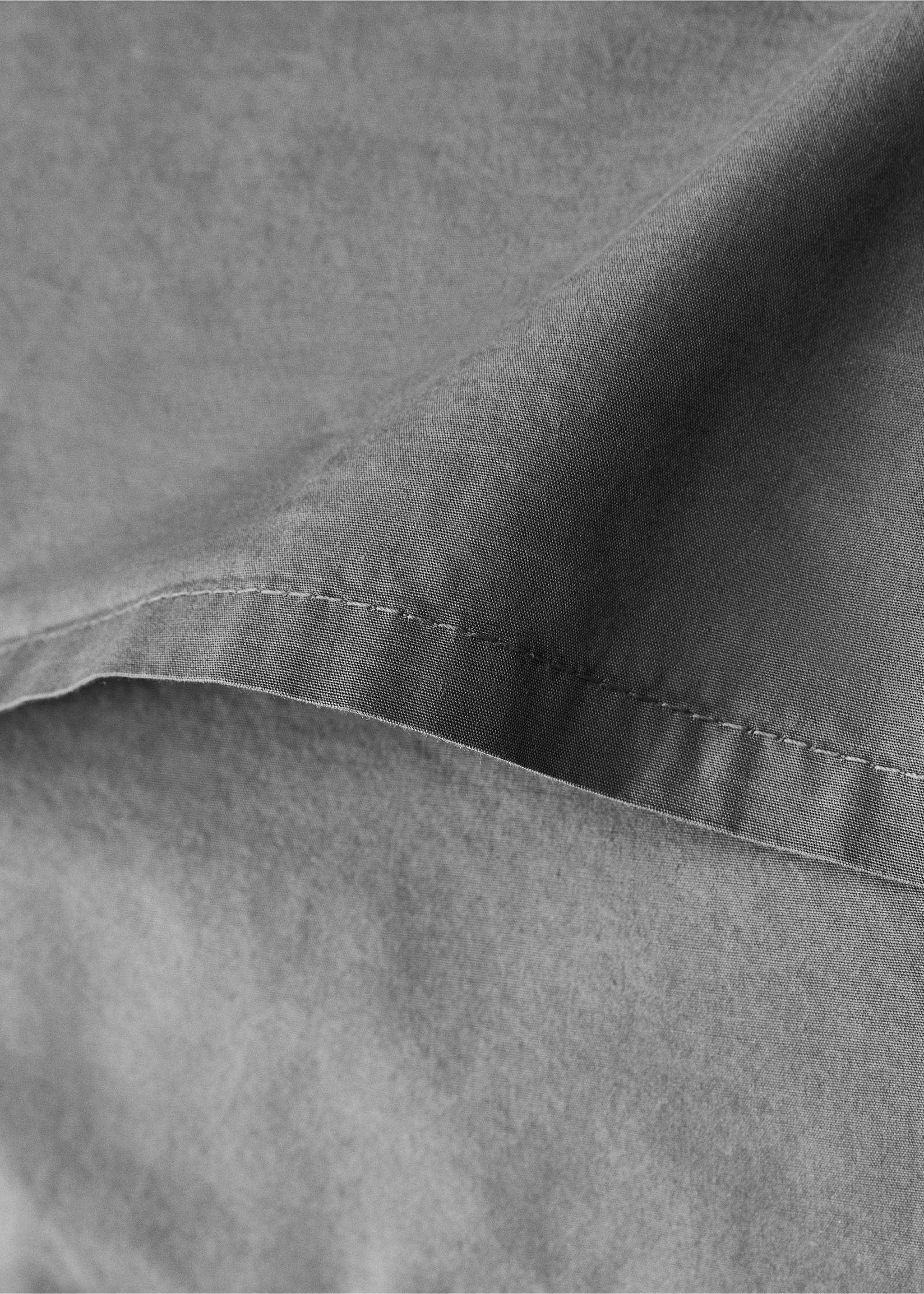 Two cotton poplin pillowcases with double stitching 60x60 cm - Details of the article 1, Medium Grey. Ref: 87013031-00.
