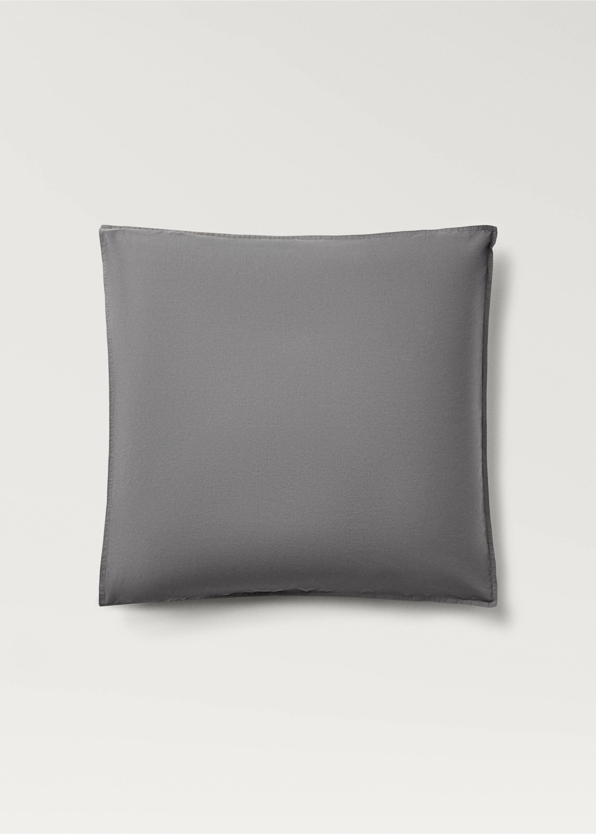 Two cotton poplin pillowcases with double stitching 60x60 cm - Article without model, Medium Grey. Ref: 87013031-00.