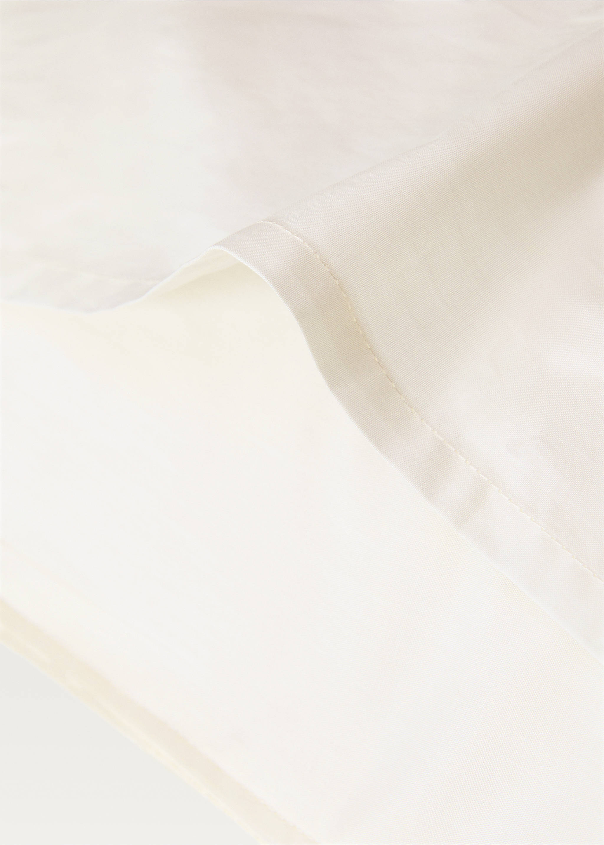 Two textured cotton percale pillowcases 60x60 cm - Details of the article 2, Ecru. Ref: 87013034-00.