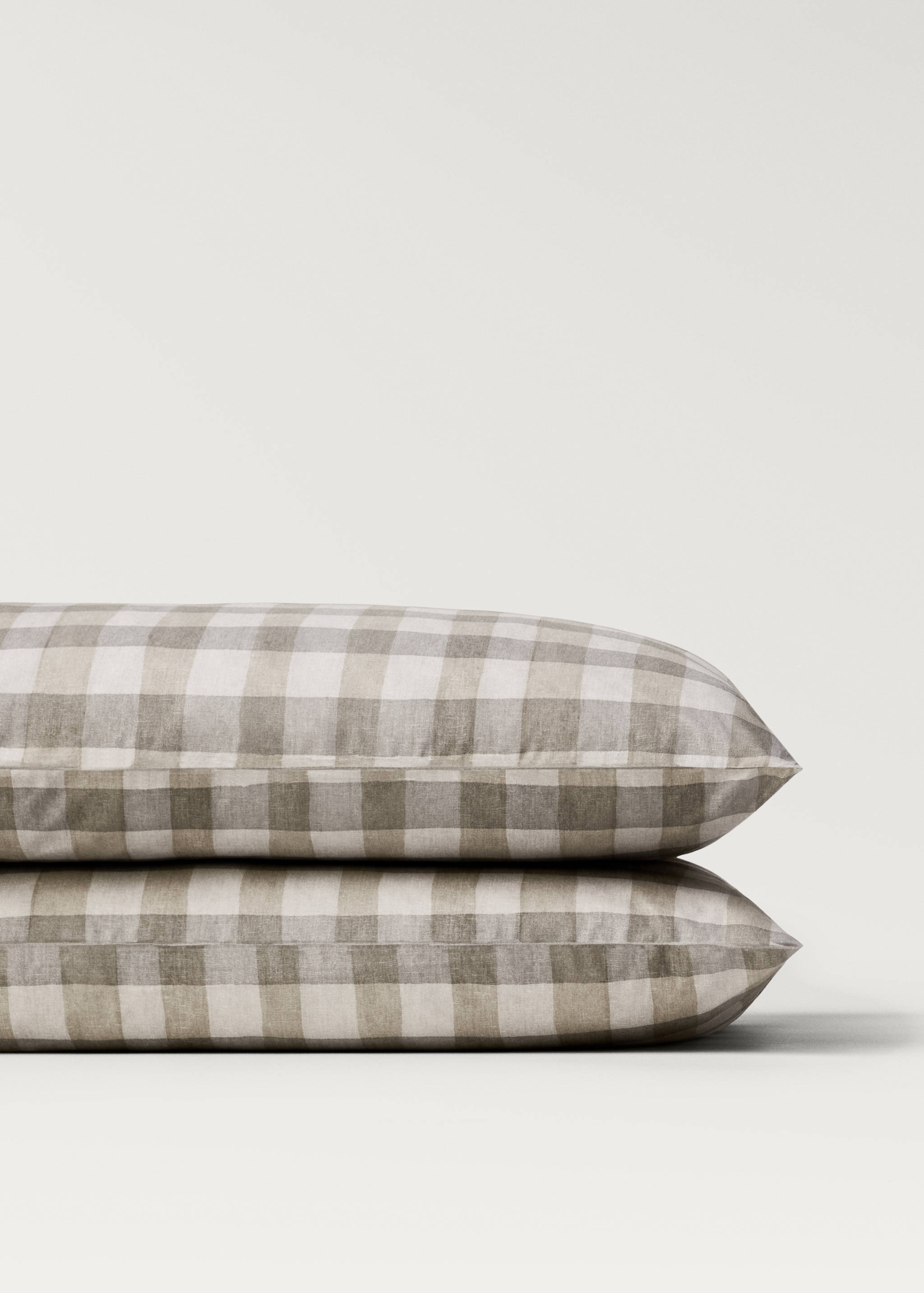 Dva kostkované bavlněné perkálové povlaky na polštáře 50x75 cm - Detail zboží 3