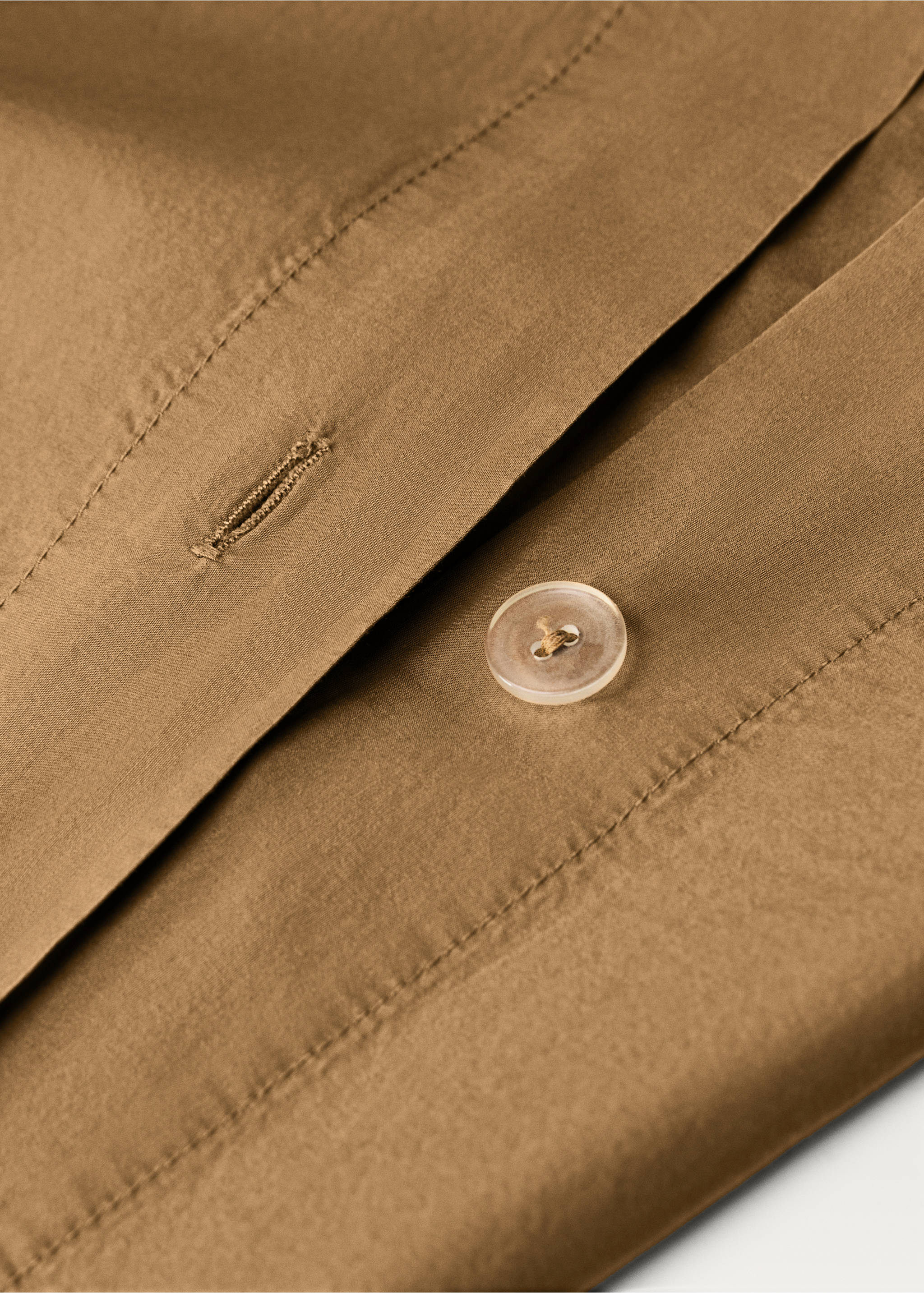 Povlak na přikrývku bavlněný popelín s dvojitým prošitím, na postel 90 cm - Detail zboží 2, Karamel. Ref: 87013041-00.