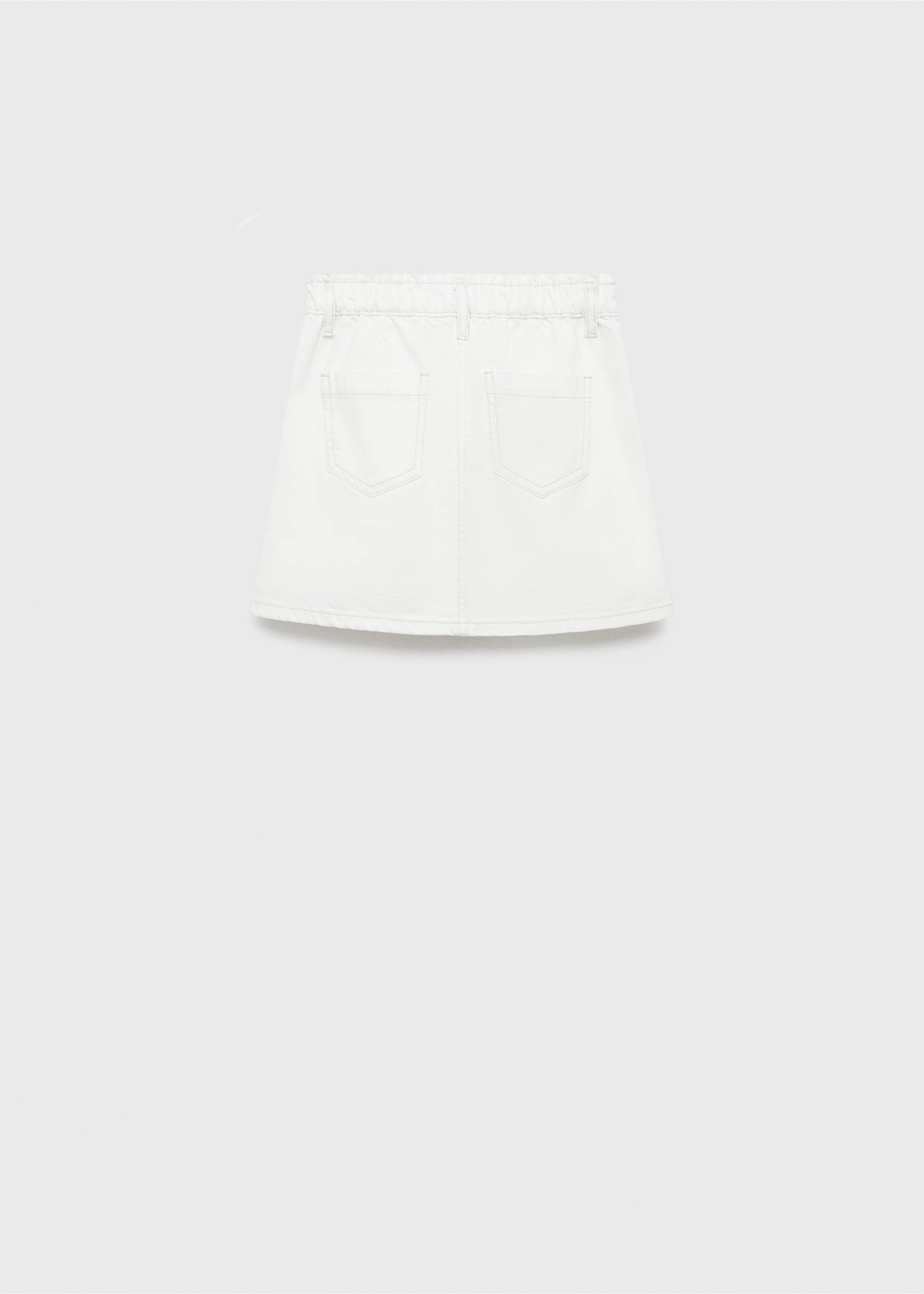 Denim mini-skirt - Reverse of the article, White. Ref: 87013271-00.