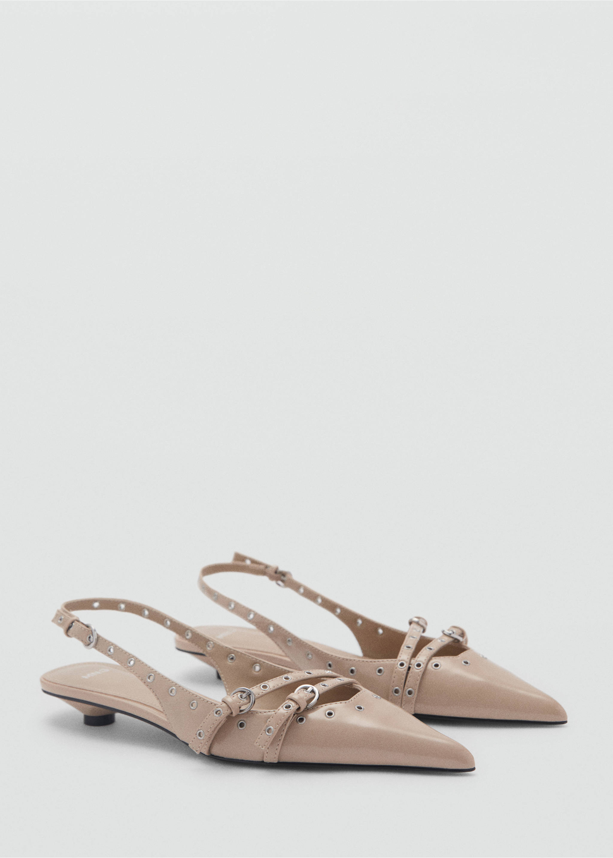 Zapato kitten troquelado - Plano medio, Gris hielo. Ref: 87013274-00.