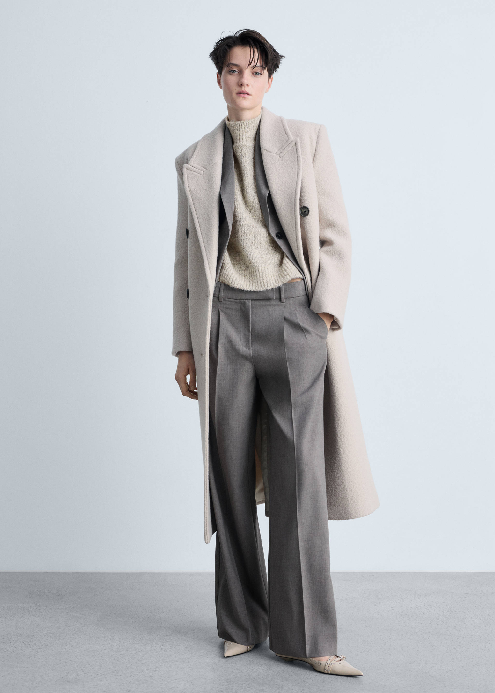 Stickad tröja perkinskrage - Allmän bild