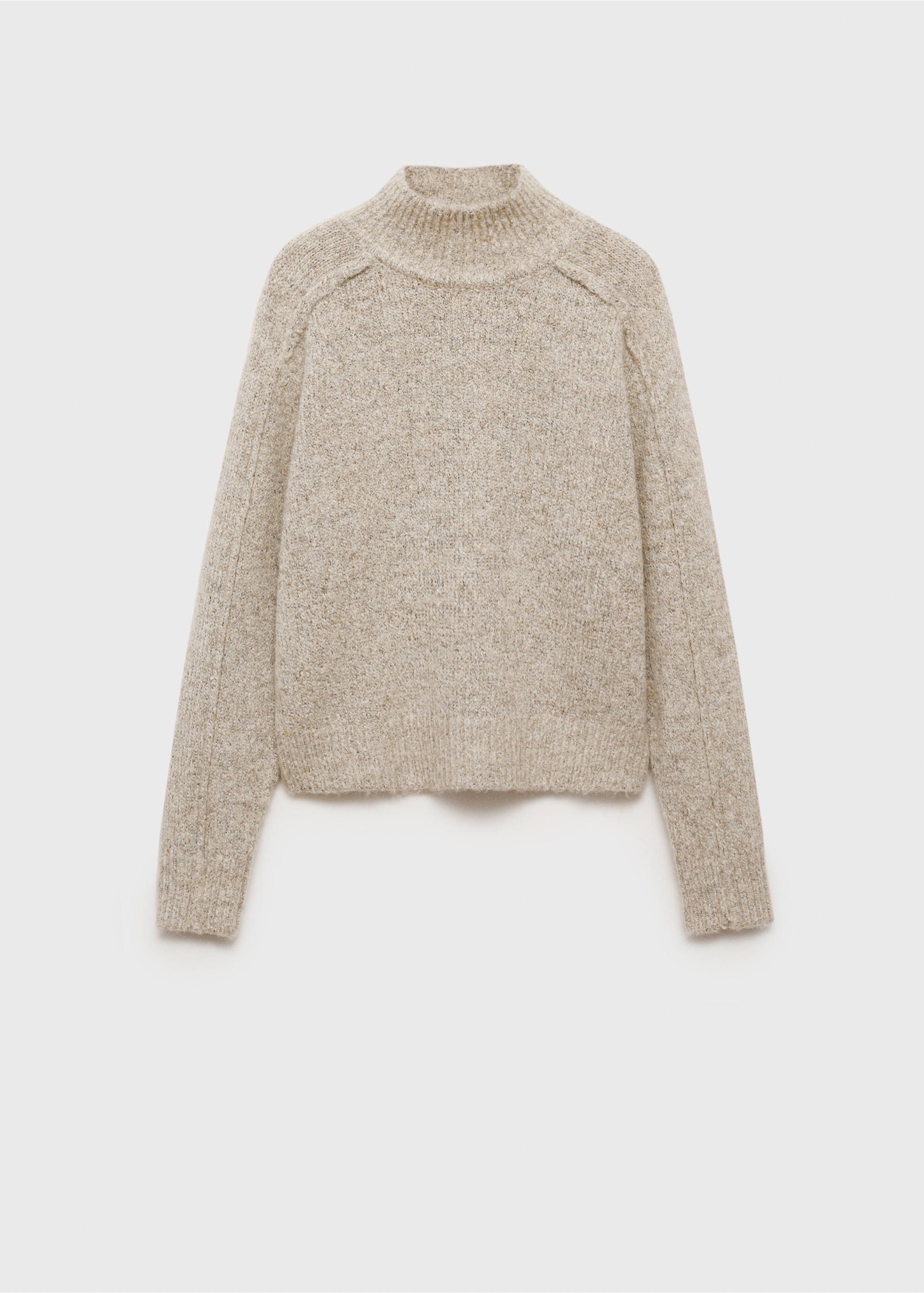 Knitted sweater with perkins neck - Article without model, Sand. Ref: 87013277-00.