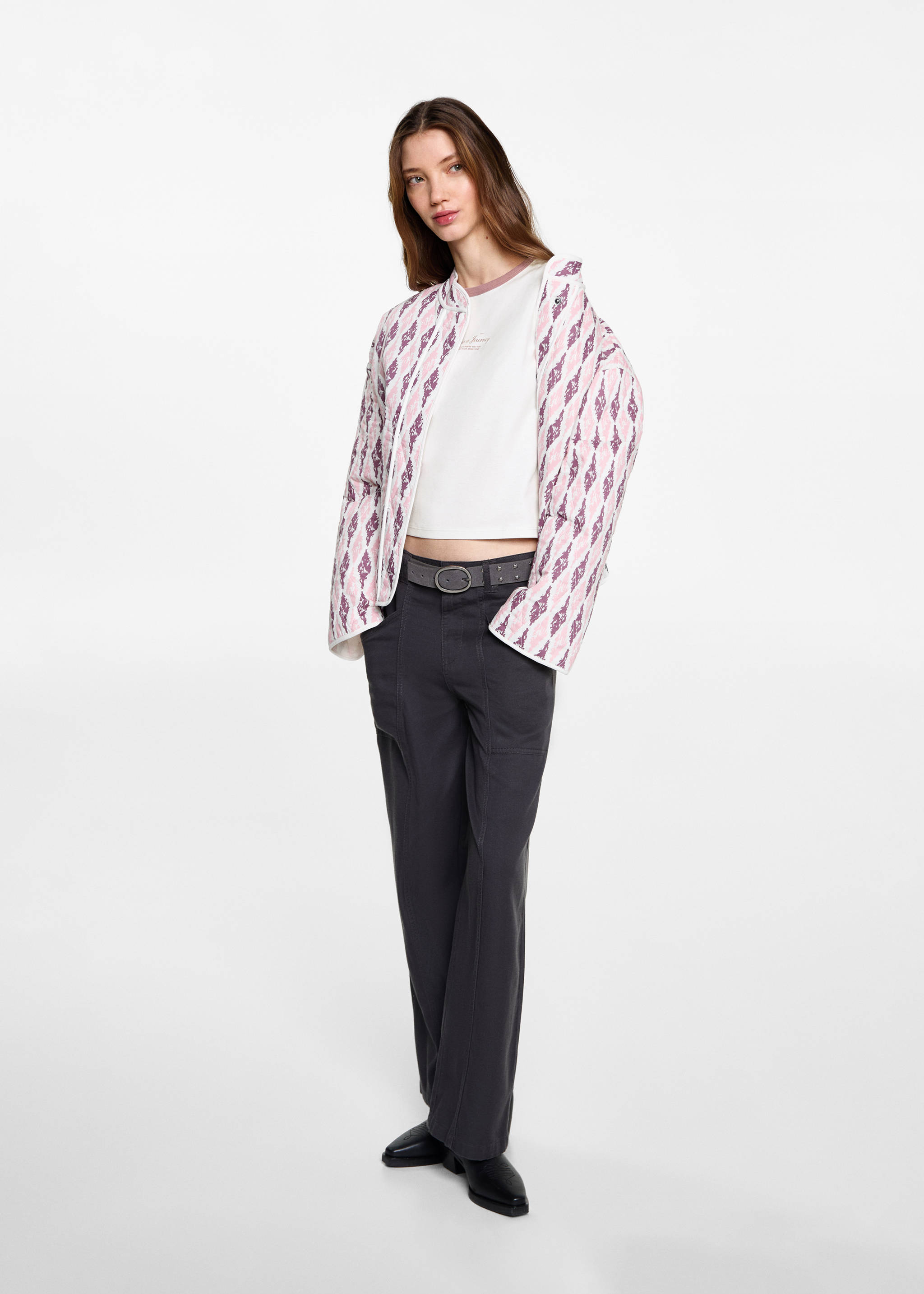 Message crop T-shirt - General plane, Off White. Ref: 87013278-00.