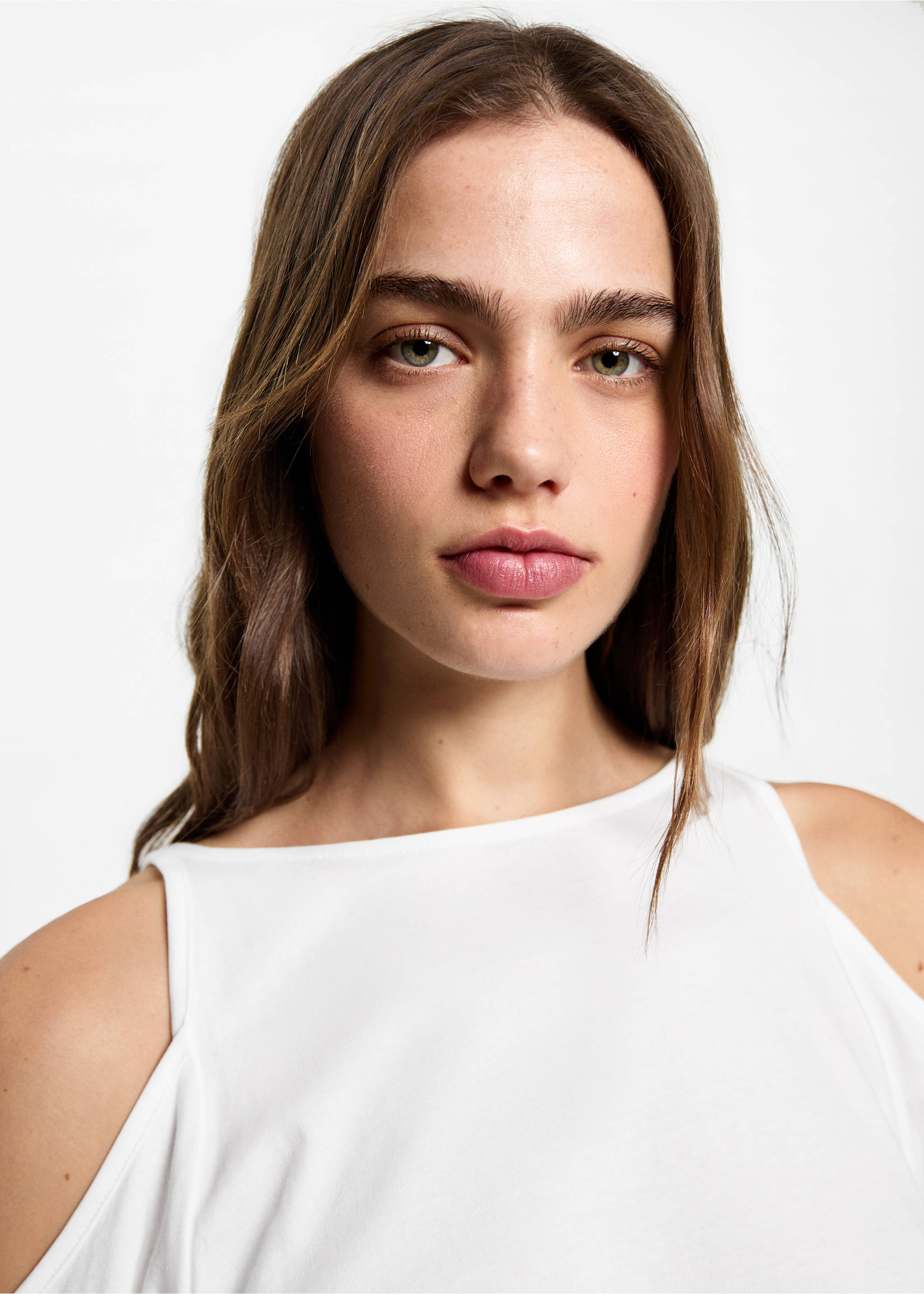 Cut-out t-shirt - Details of the article 1, Off White. Ref: 87013280-00.