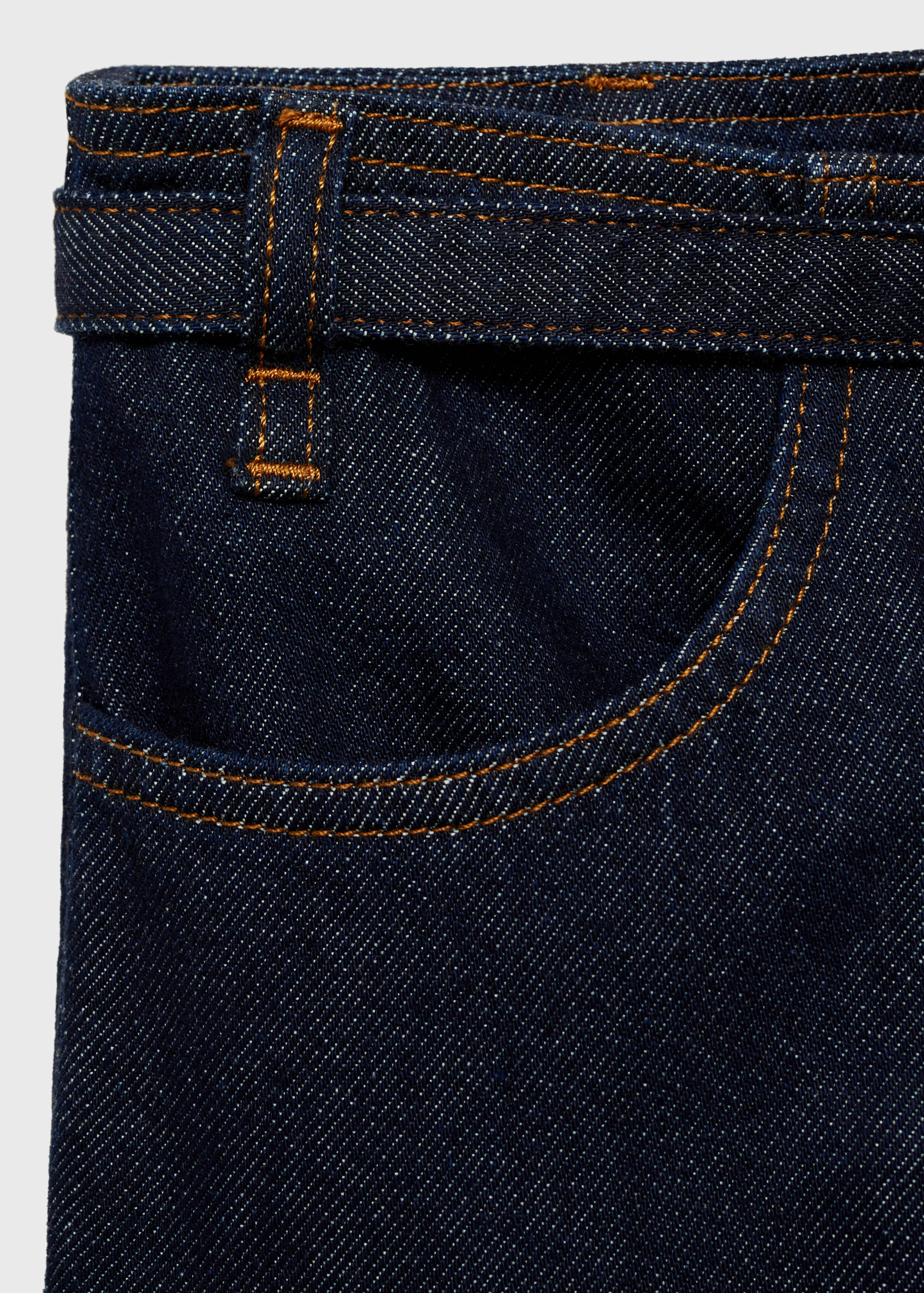 Rinse-wash wide leg jeans with belt - Details of the article 0
