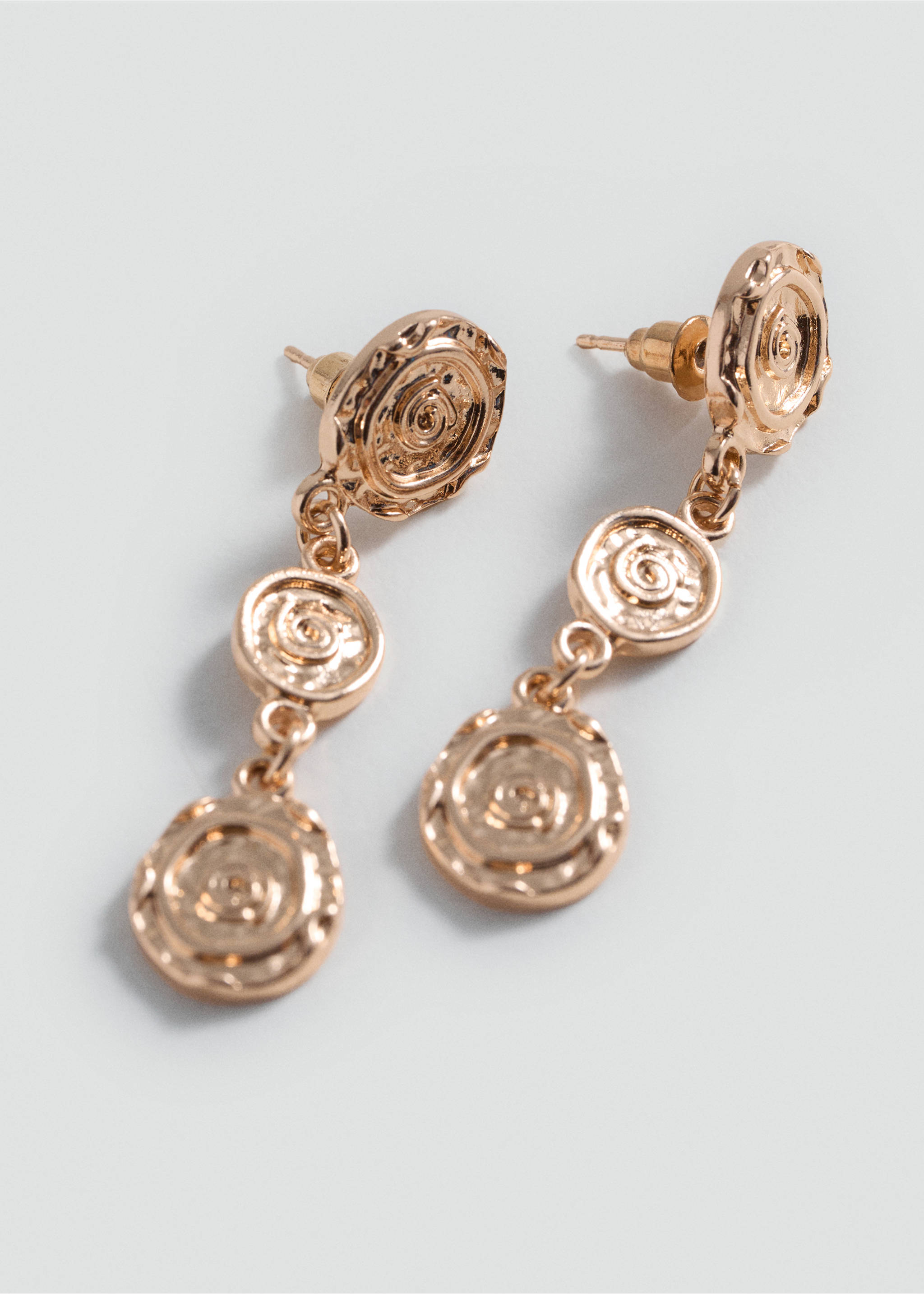 Coin pendant earrings - Medium plane, Gold. Ref: 87013285-00.