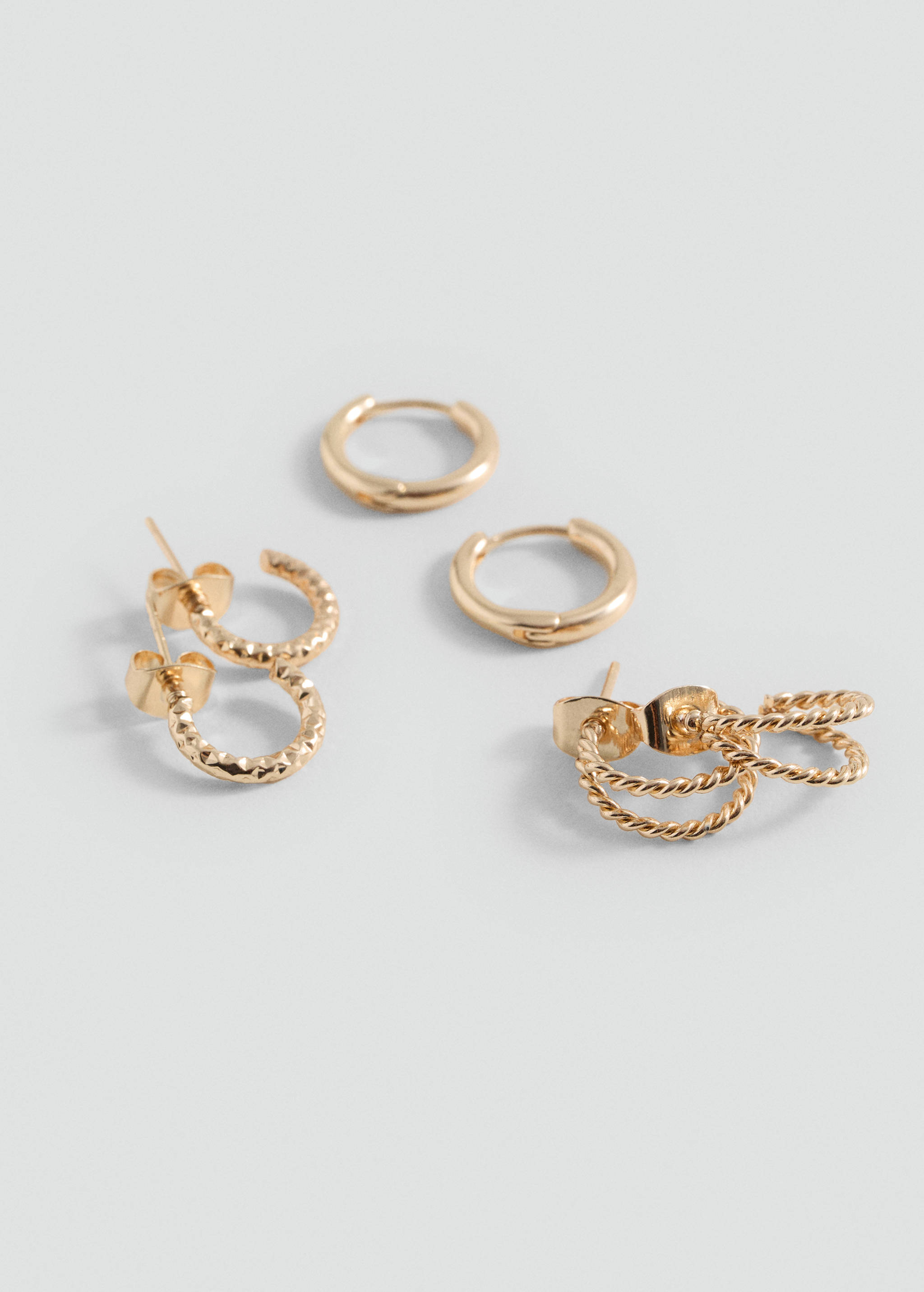 Pack 3 pendientes aros - Plano medio