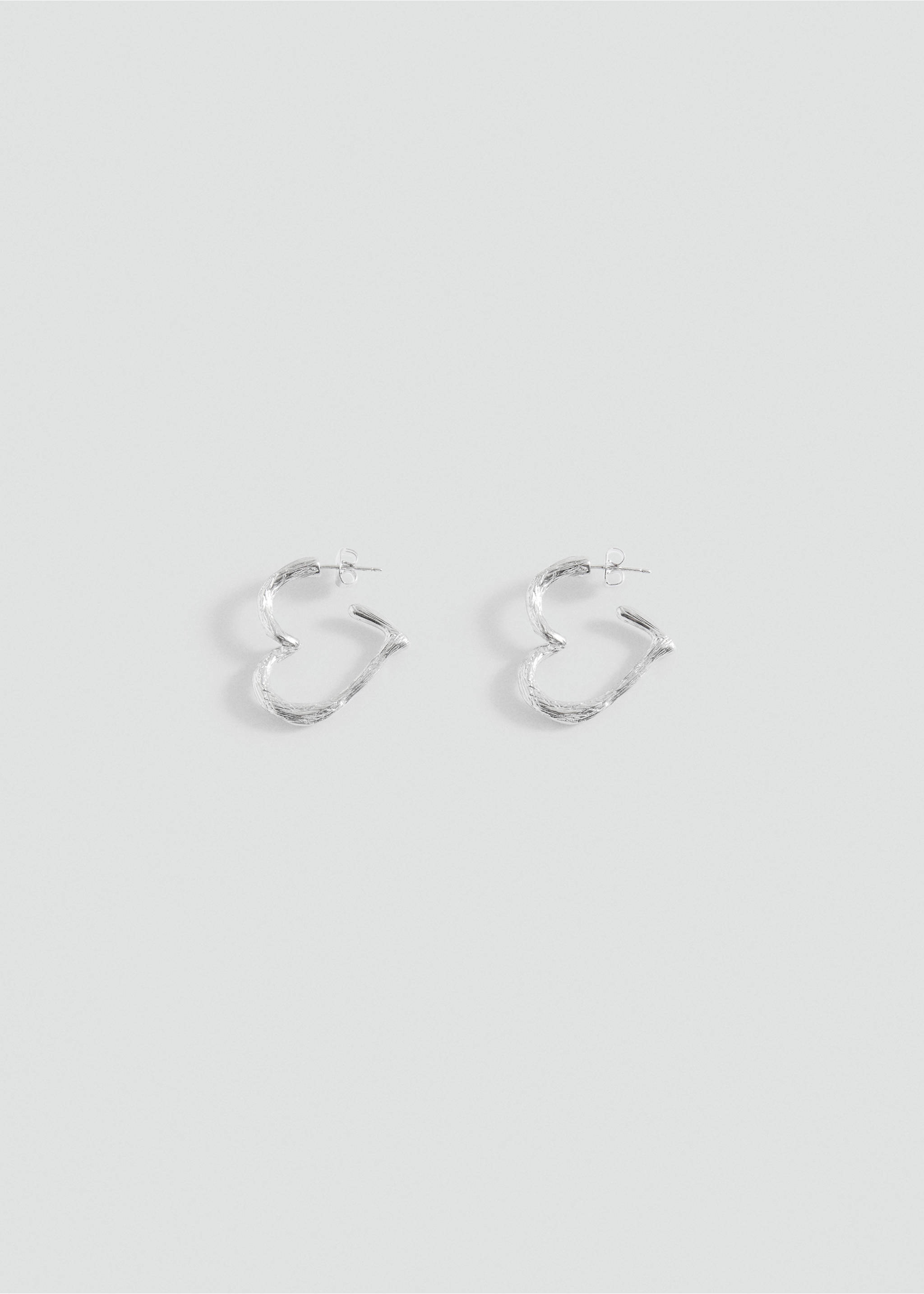 Heart-shape earrings - Article without model, Silver. Ref: 87013297-00.