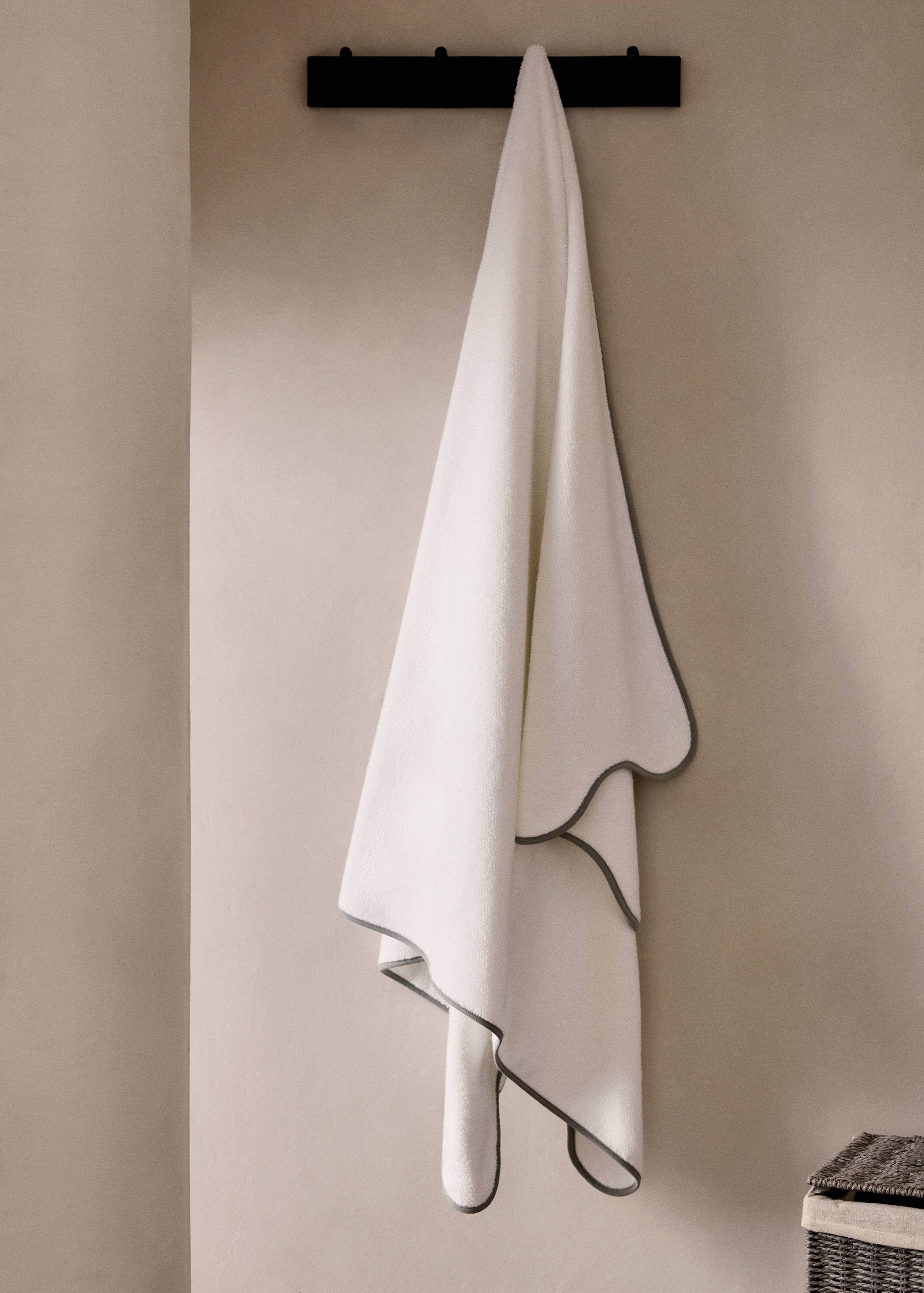 Toalla baño punto arroz ondas - Plano general