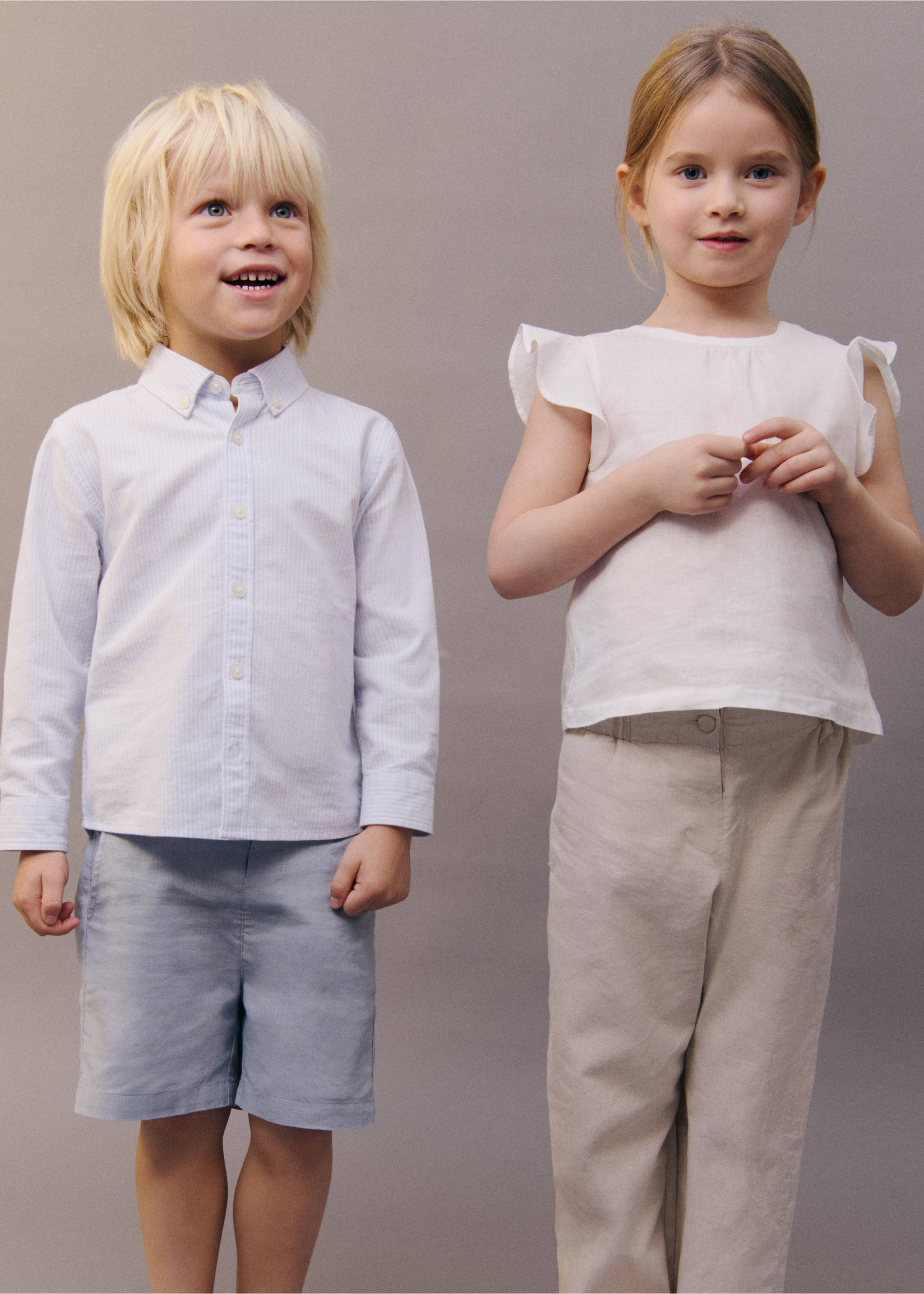 Linnen blouse met ruches - Detail van het artikel 5, Wit. Ref: 87013645-00.