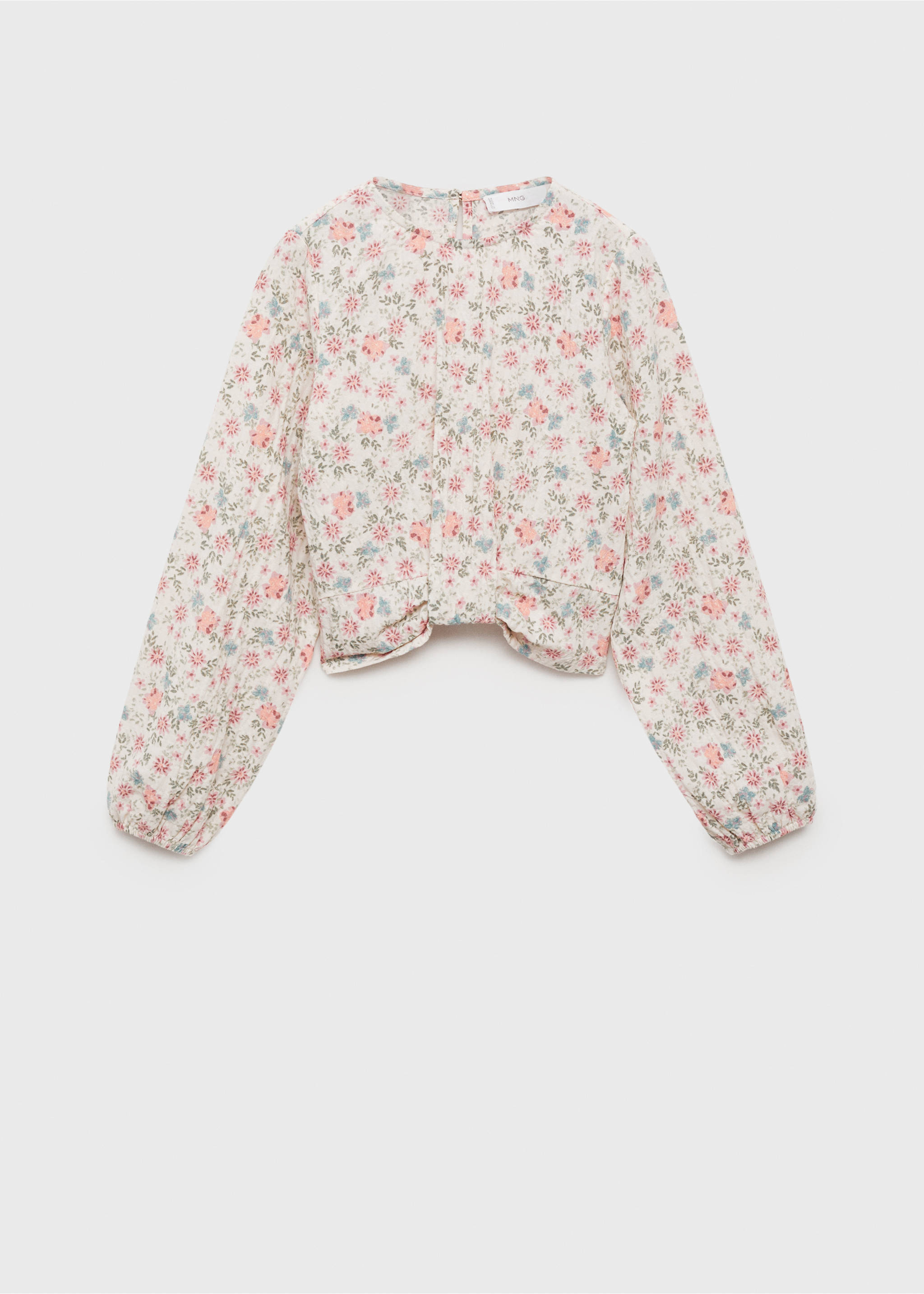 Floral print blouse - Article without model, Ecru. Ref: 87013648-00.