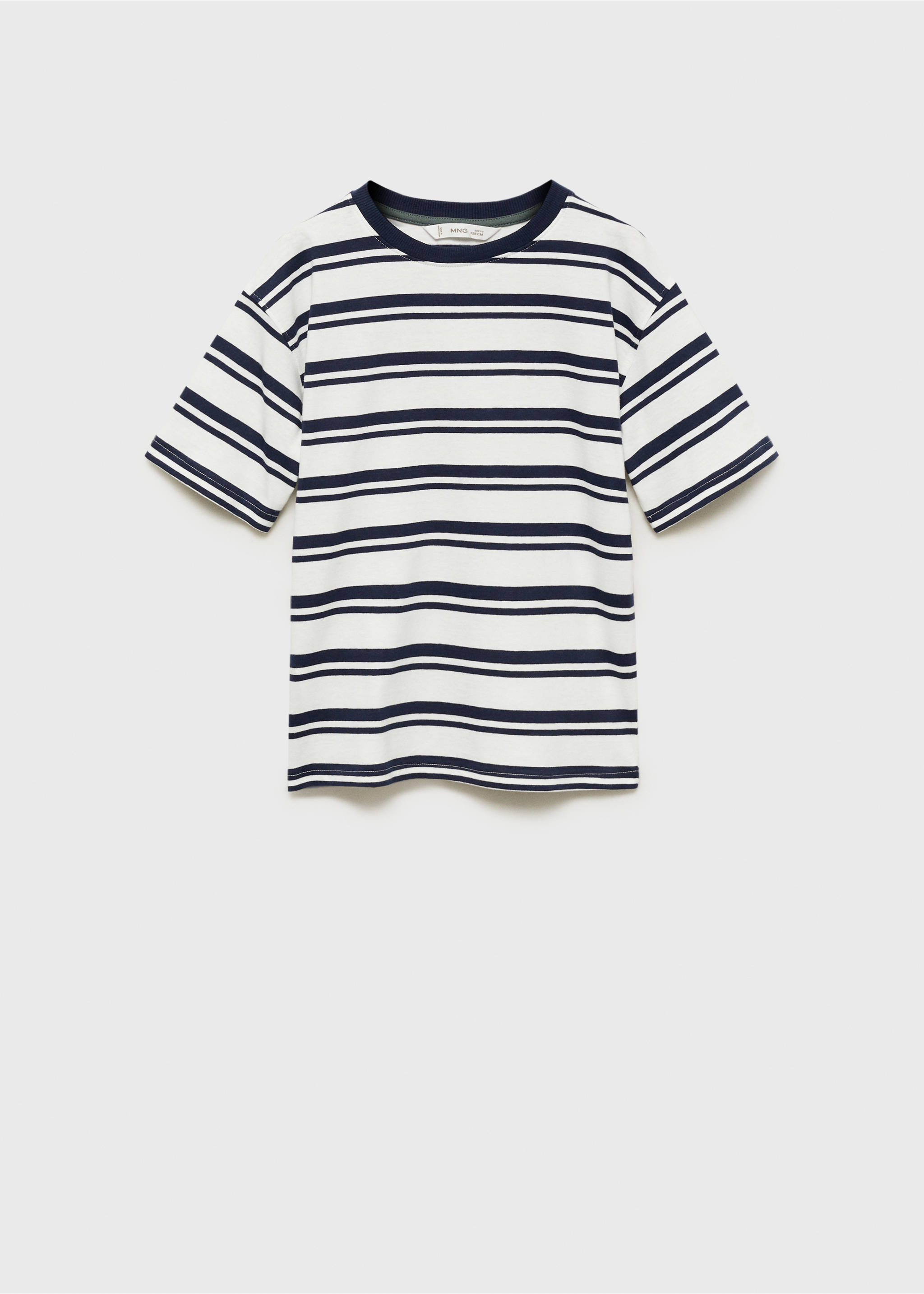 Striped cotton T-shirt - Article without model, Dark Navy. Ref: 87013649-00.