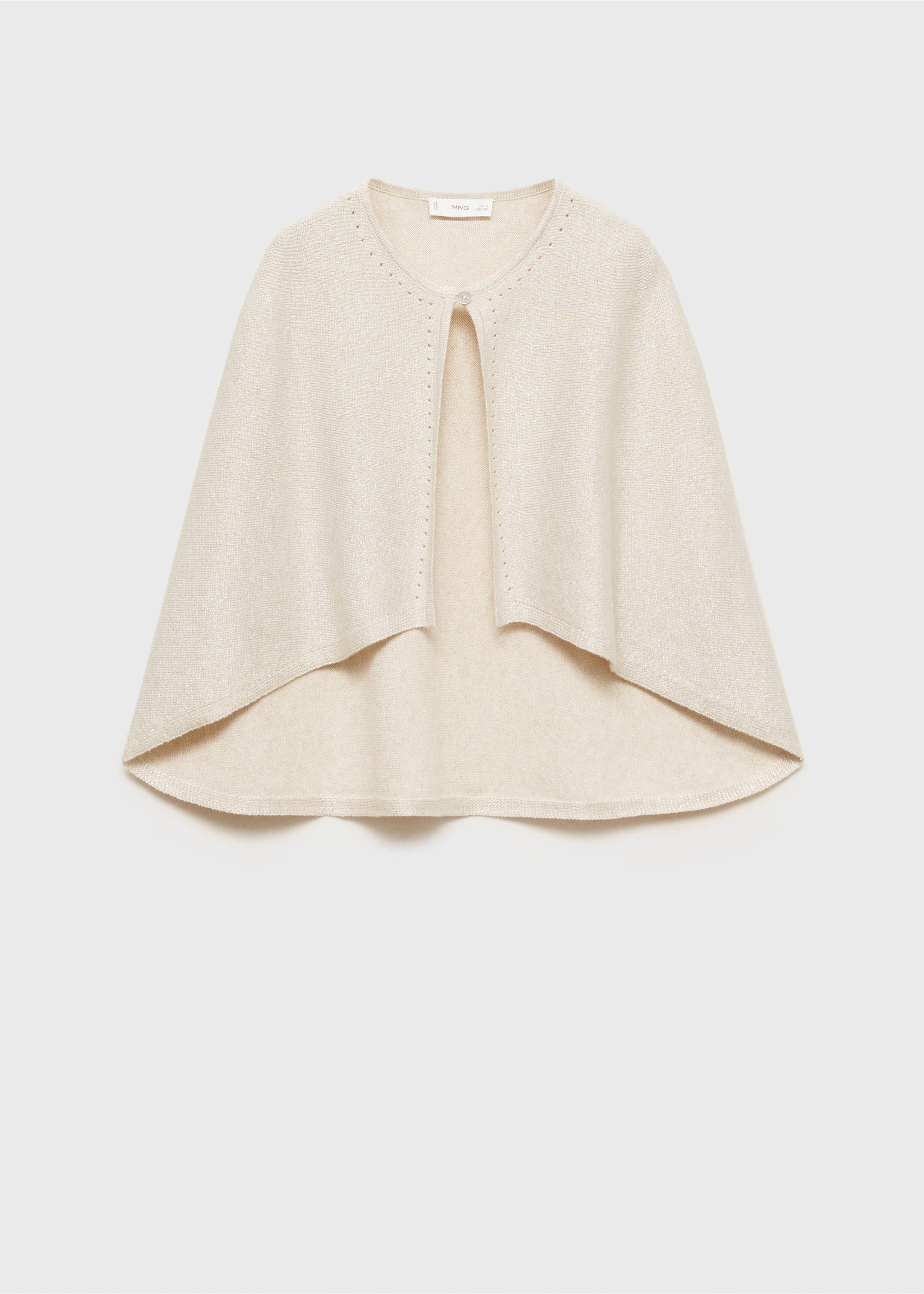 Lurex knitted cape - Article without model, Ecru. Ref: 87013651-00.