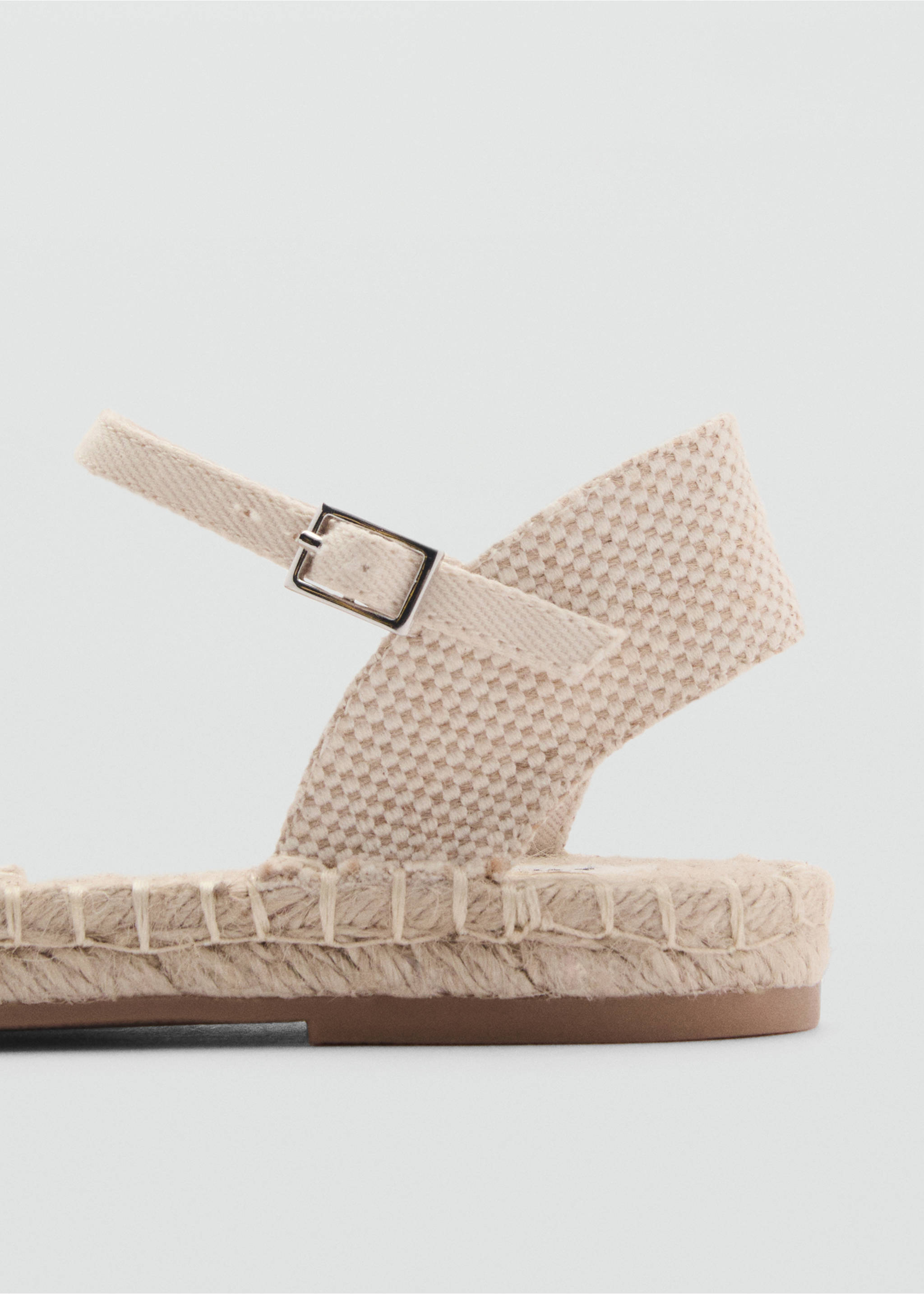 Espadrilles with buckle closure - Details of the article 2, Sand. Ref: 87013655-00.