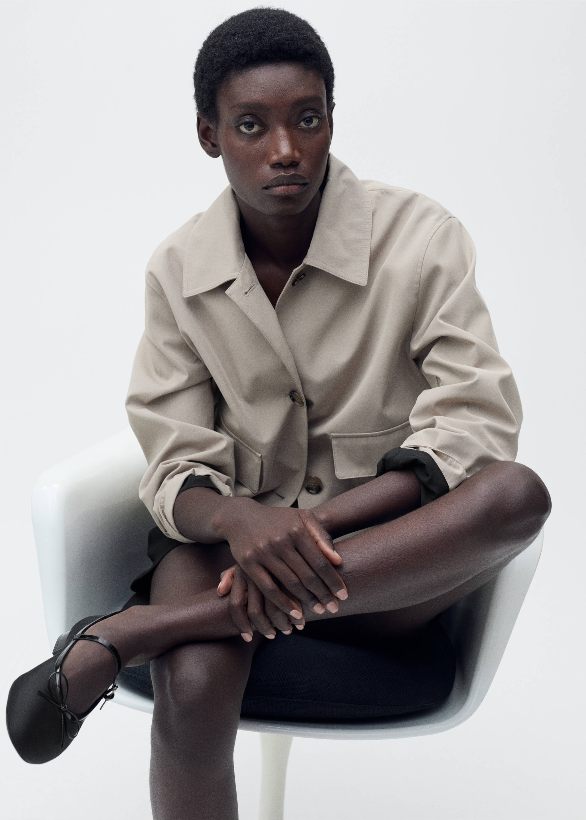 Ballerinas with strip and bow detail - General plane, Black. Ref: 87013657-00.