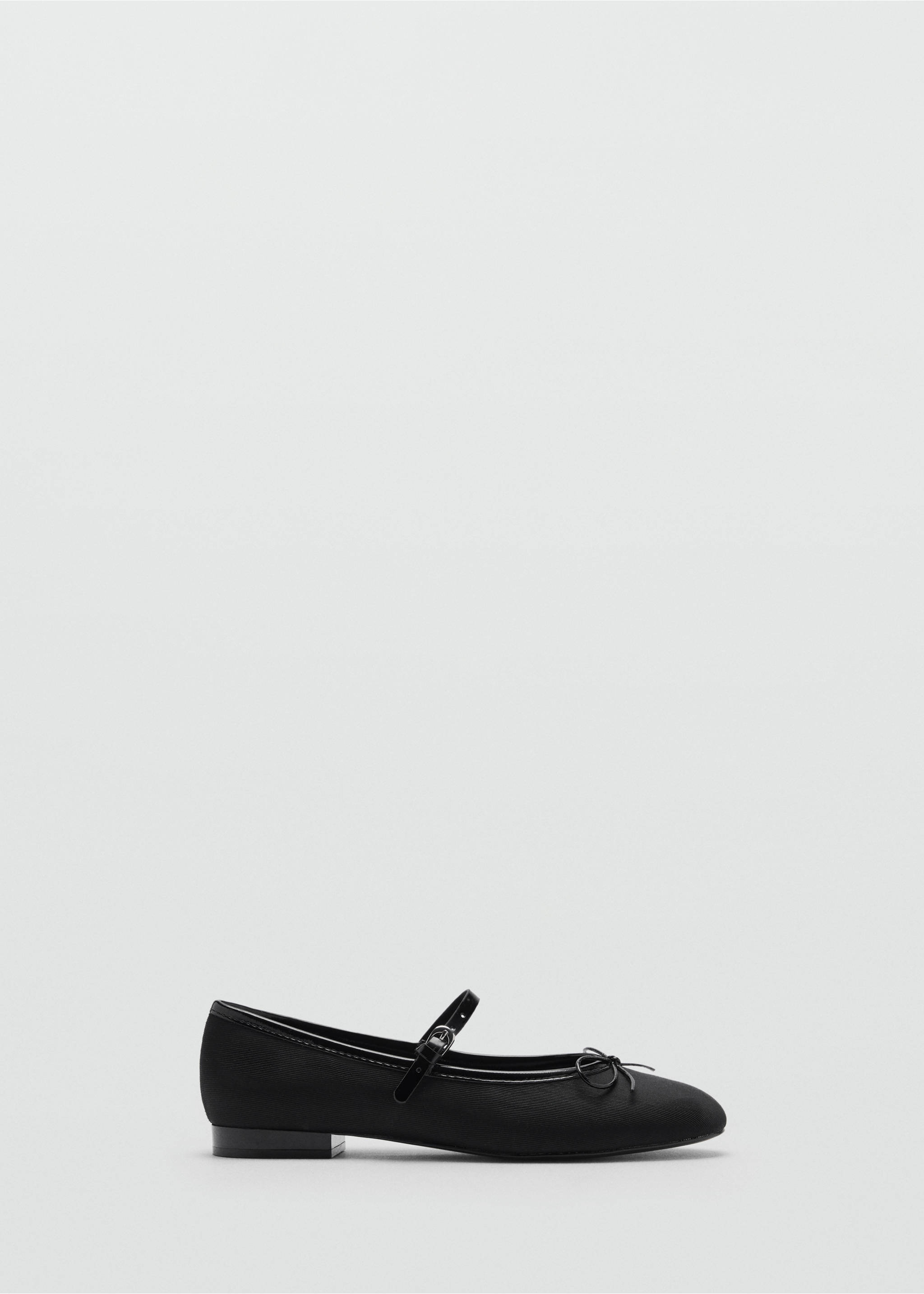 Ballerinas with strip and bow detail - Article without model, Black. Ref: 87013657-00.