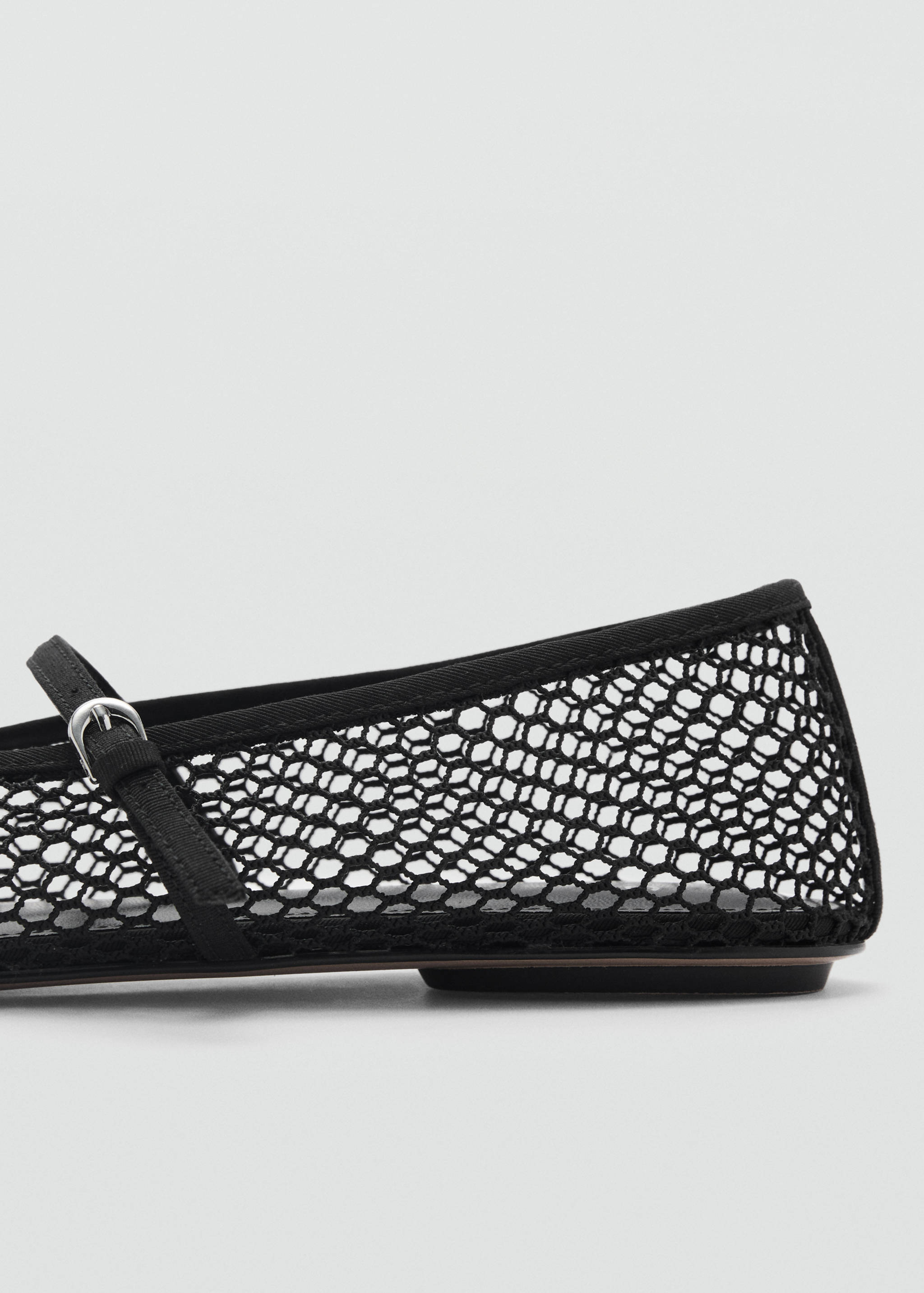 Mesh ballerina flats with buckle strap - Details of the article 1
