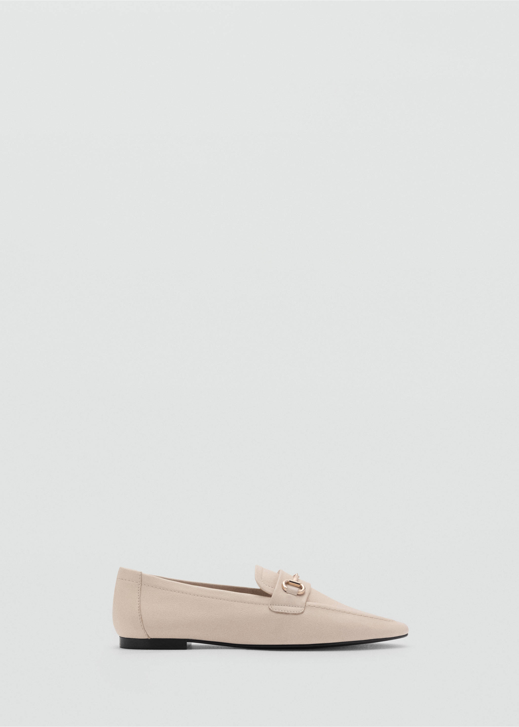 Buckle leather moccasins - Article without model, Beige. Ref: 87014070-00.