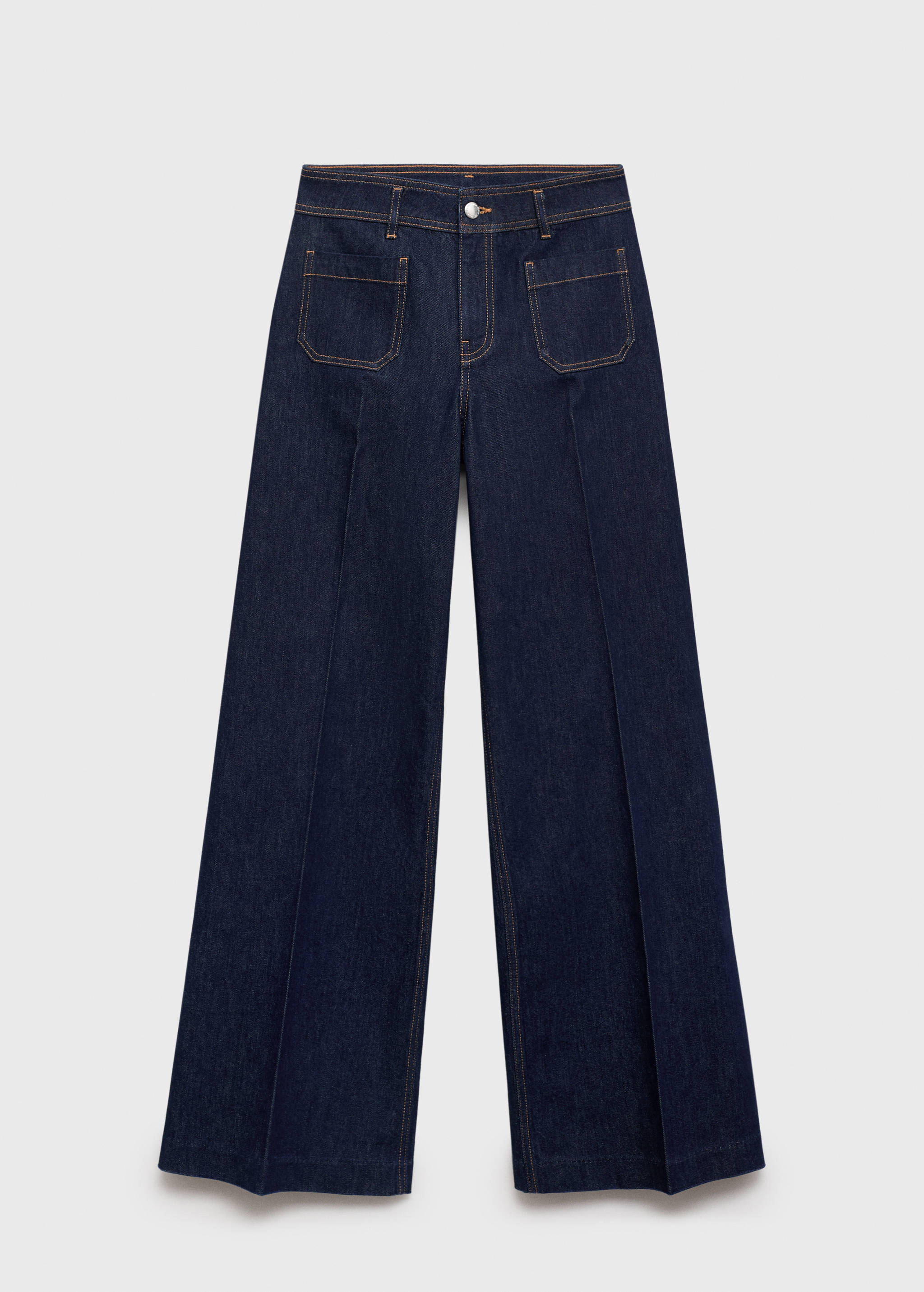 Wide leg jeans with pockets rinse wash - Article without model