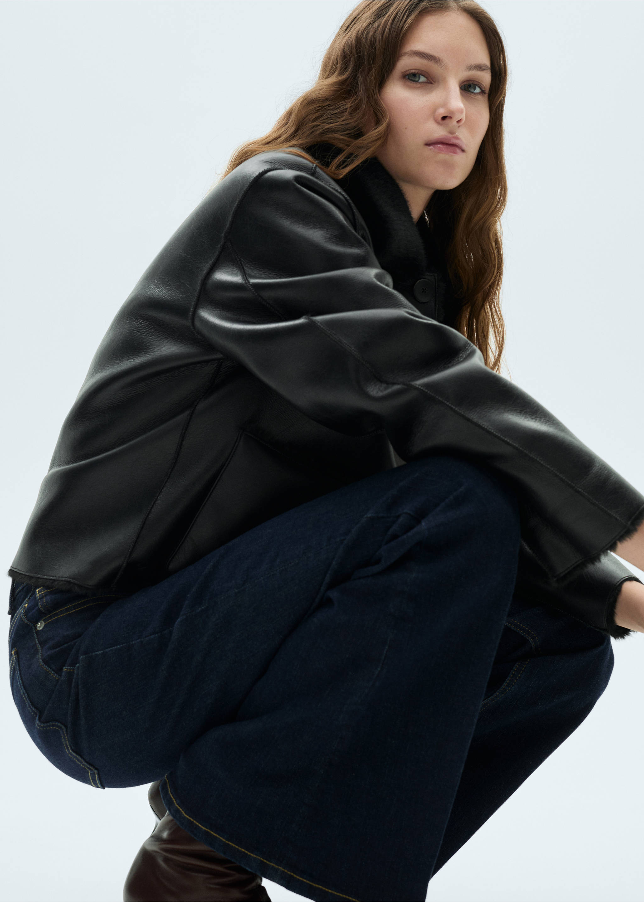 Jean flare taille normale rinse wash - Détail de l'article 6, Bleu. Ref: 87014074-00.