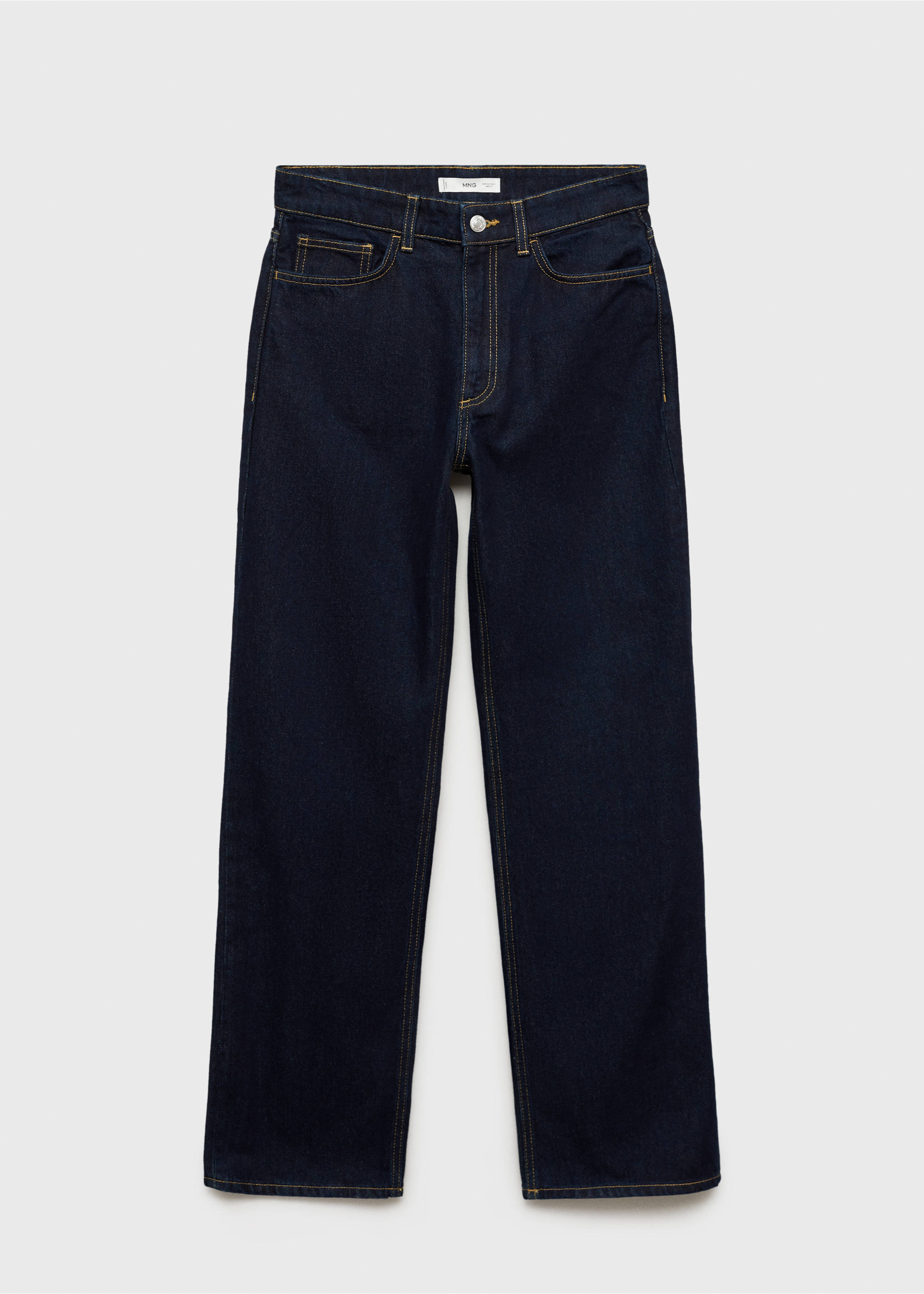 High-waisted straight-fit rinse-wash jeans - Article without model, Open Blue. Ref: 87014075-00.