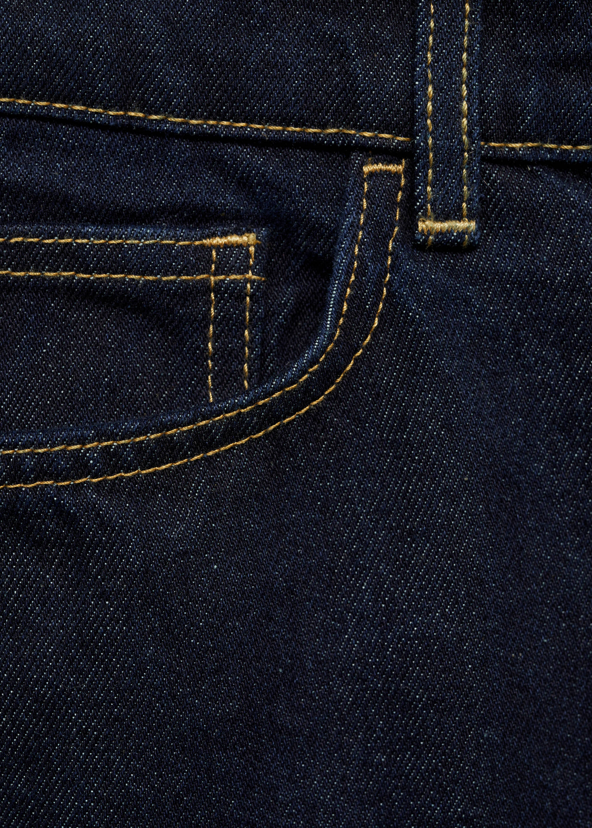 High-waisted straight-fit rinse-wash jeans - Details of the article 0