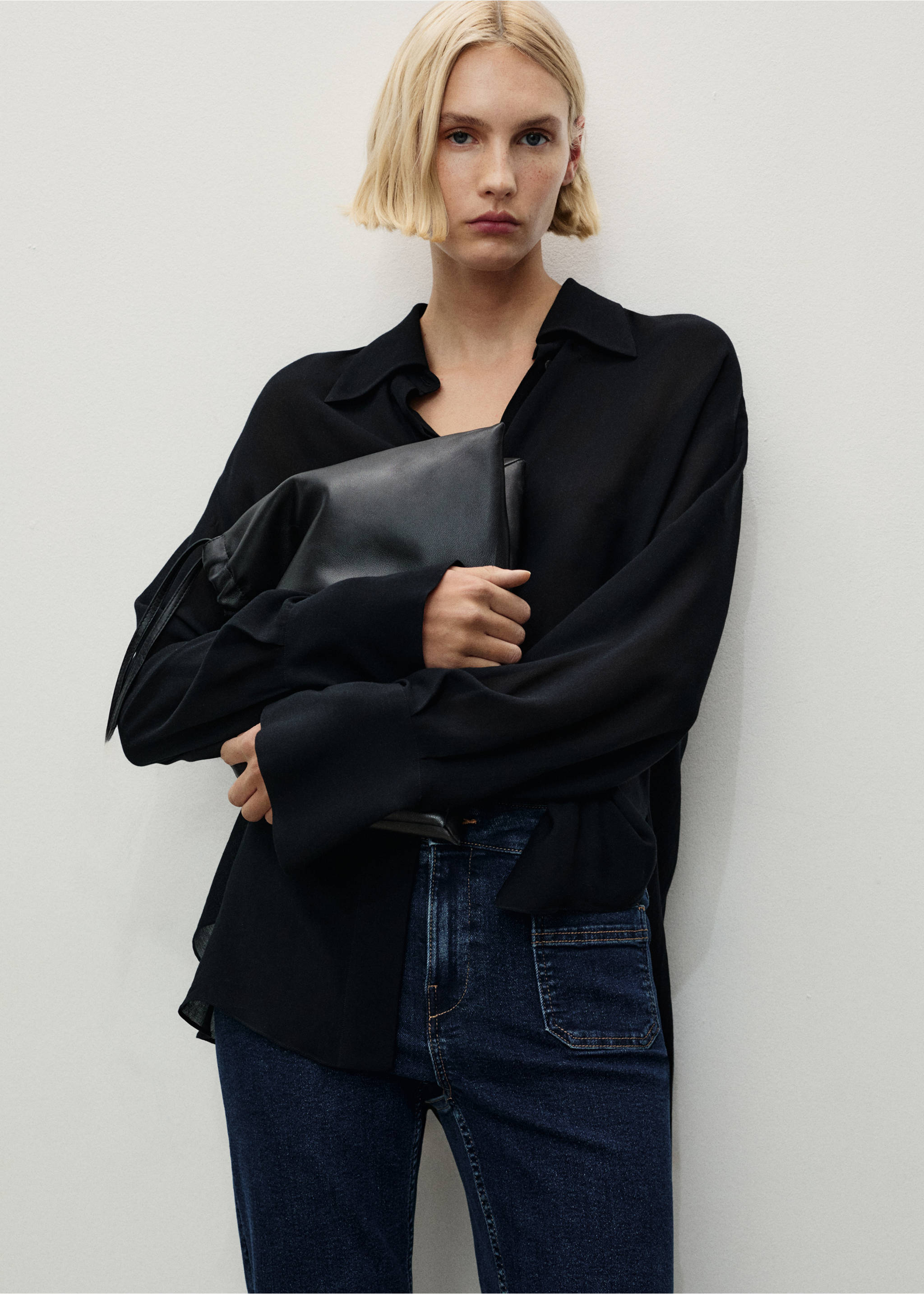 Jeans flare crop bolsillos - Detalle del artículo 1, Azul oscuro. Ref: 87014076-00.