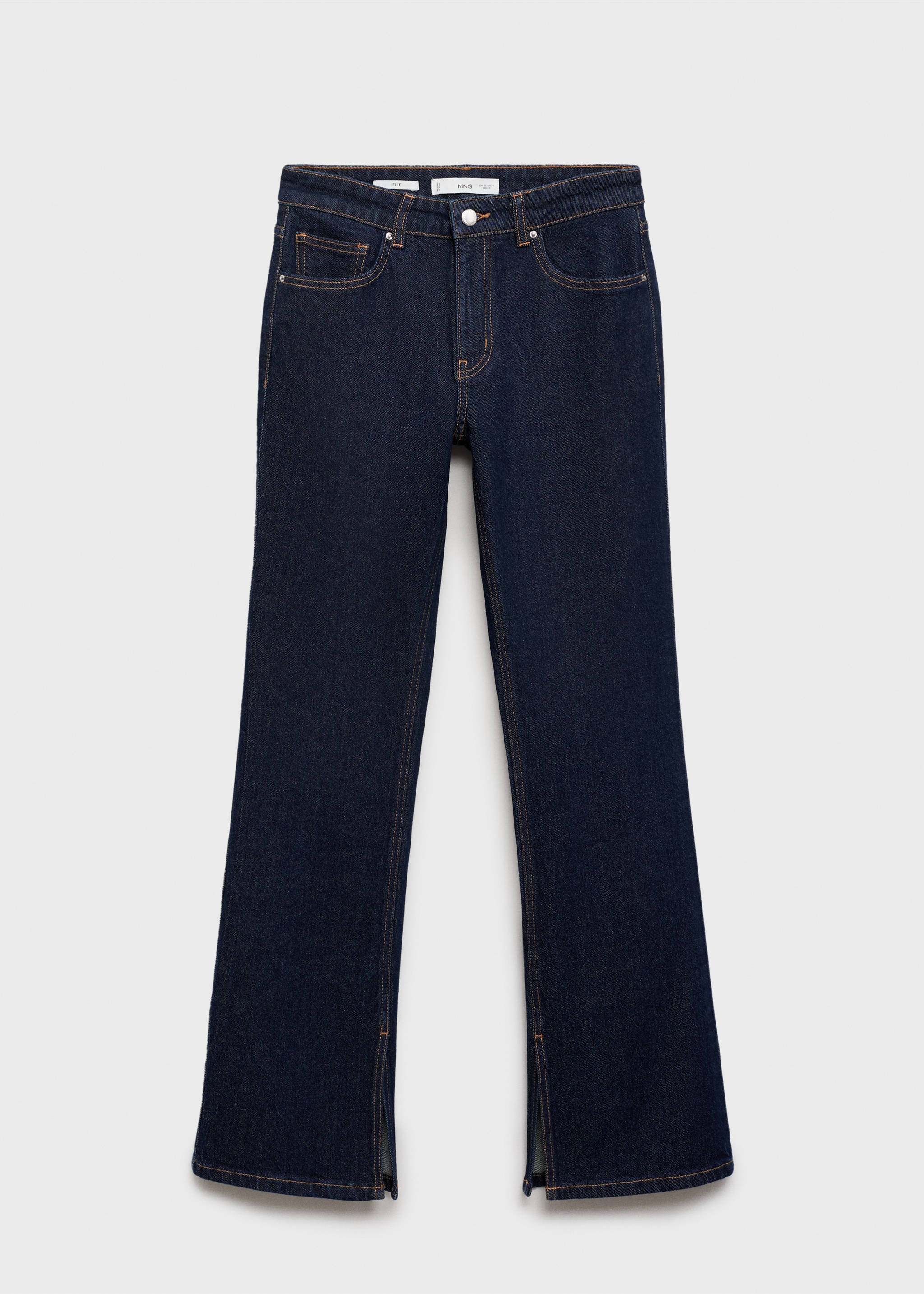 Rinse-wash flared jeans with openings - Article without model, Open Blue. Ref: 87014078-00.