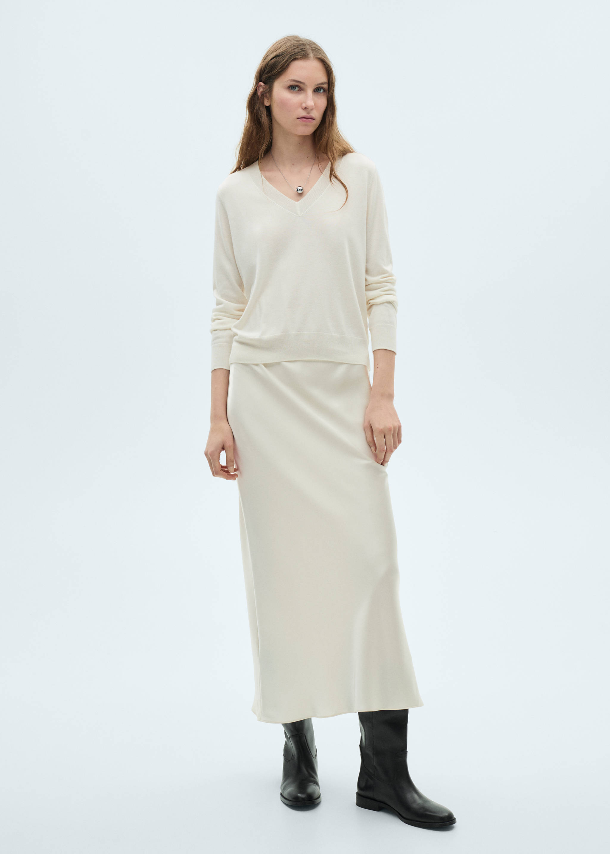 Silk-blend knitted sweater - General plane