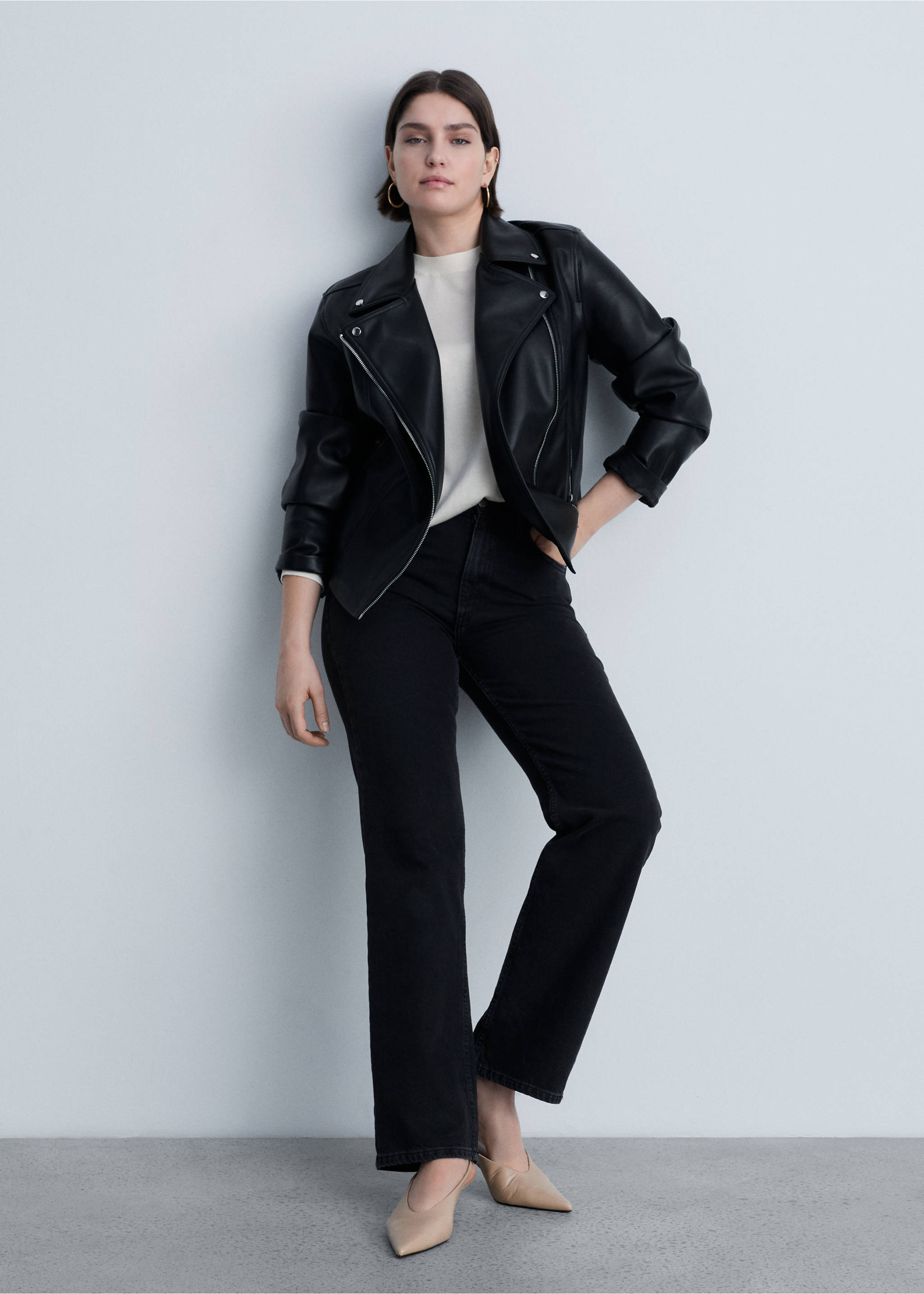 Silk-blend knitted sweater - Details of the article 3, Ecru. Ref: 87014081-00.