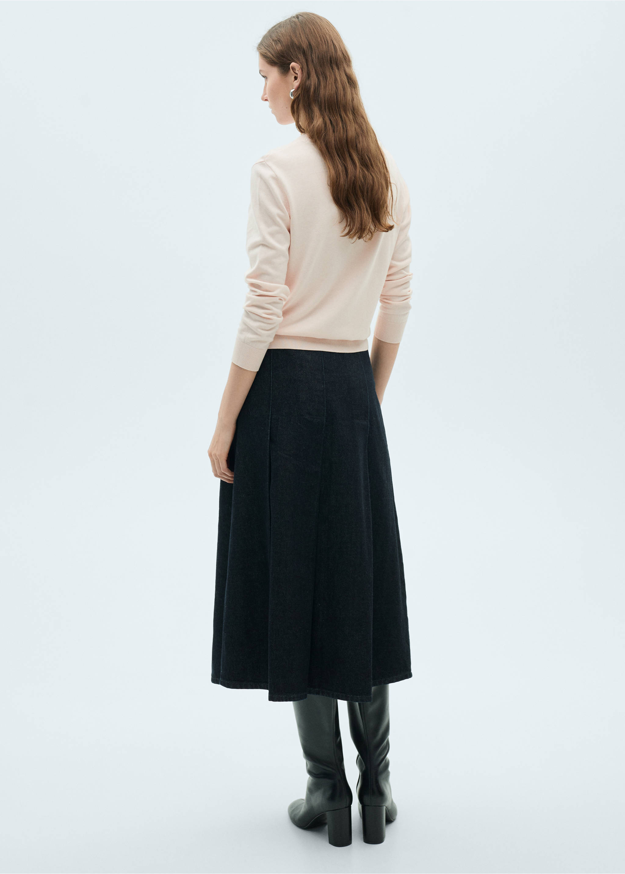 Silk-blend knitted sweater - Reverse of the article, Pale Pink. Ref: 87014081-00.