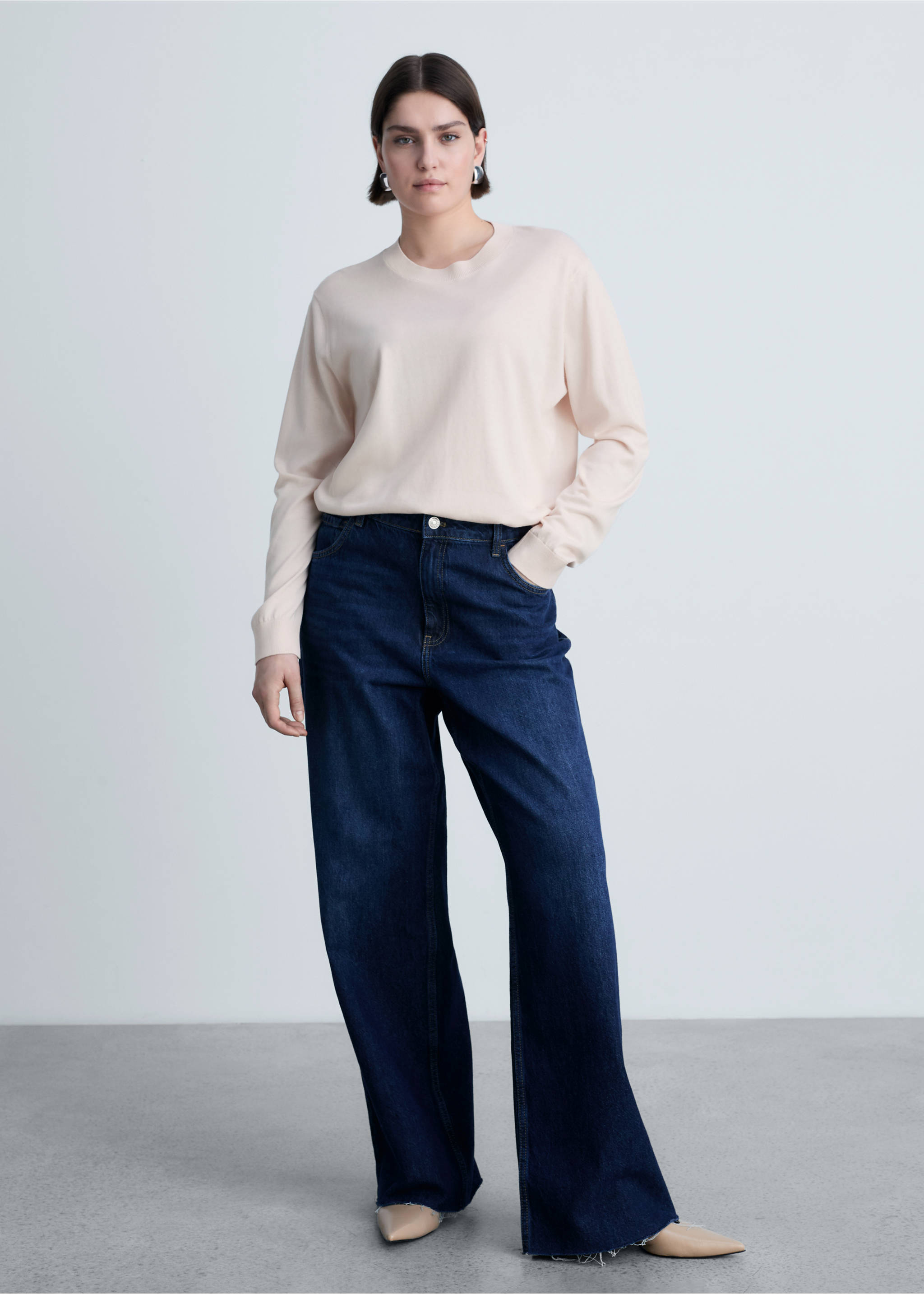 Silk-blend knitted sweater - Details of the article 3, Pale Pink. Ref: 87014081-00.